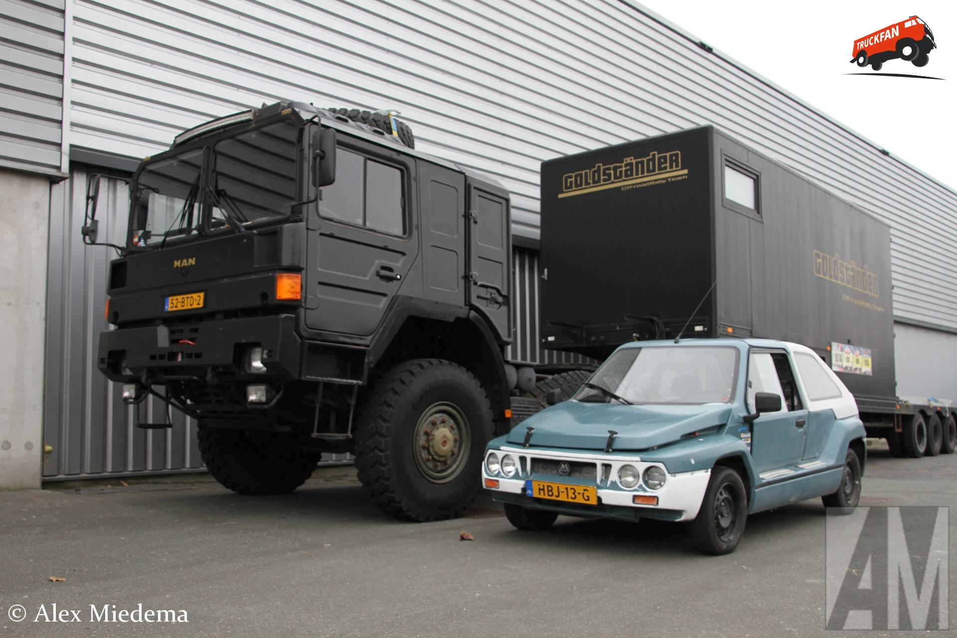 Goldständer Rally Team vehicle with Broshuis trailer