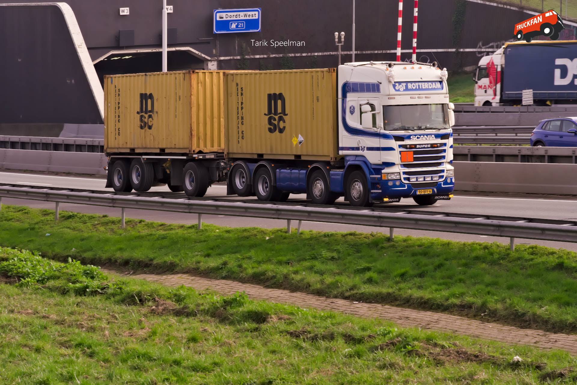 Scania R490 vrachtwagen met kenteken 90-BFF-6