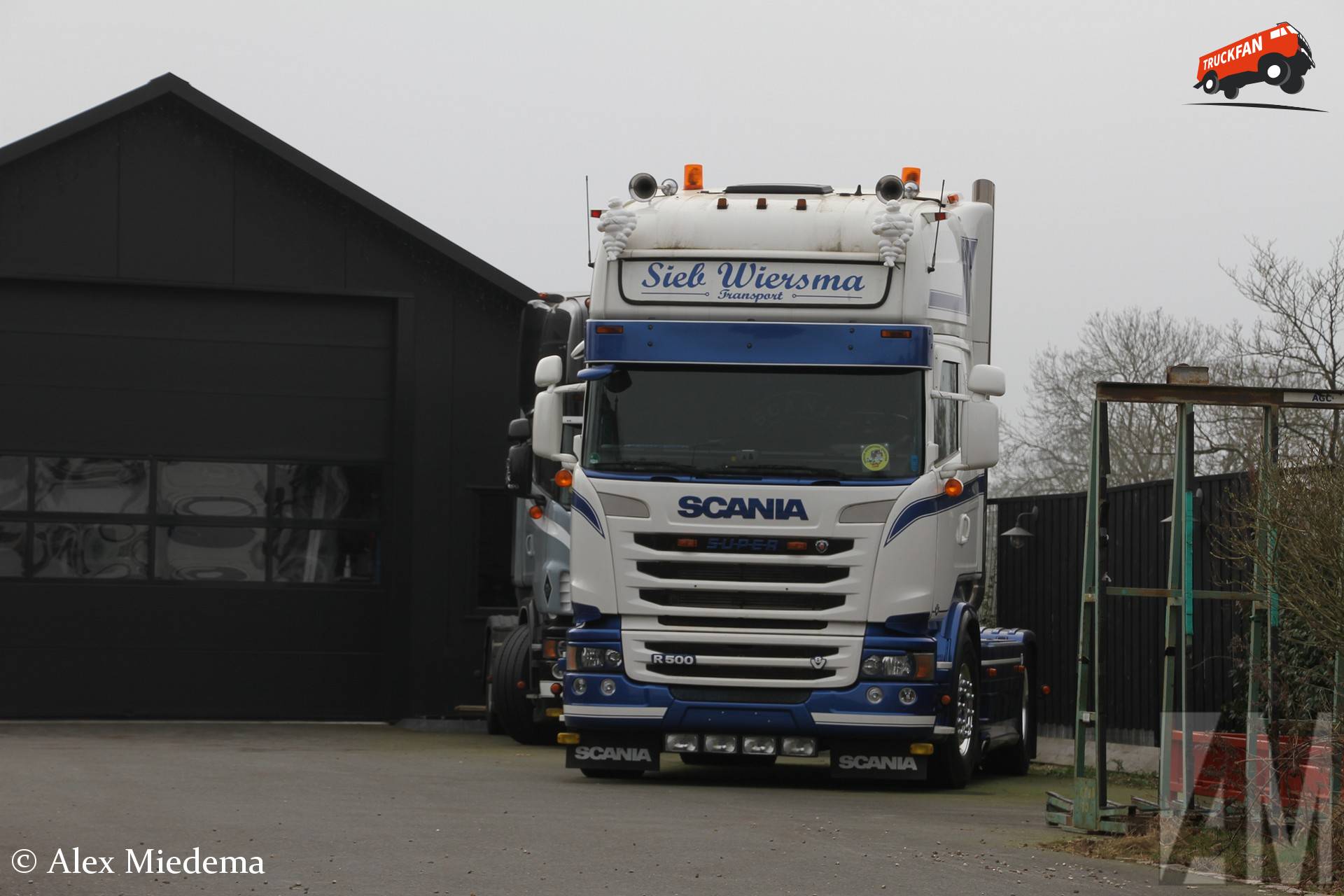 Het voertuig van Sieb Wiersma, een Scania R500