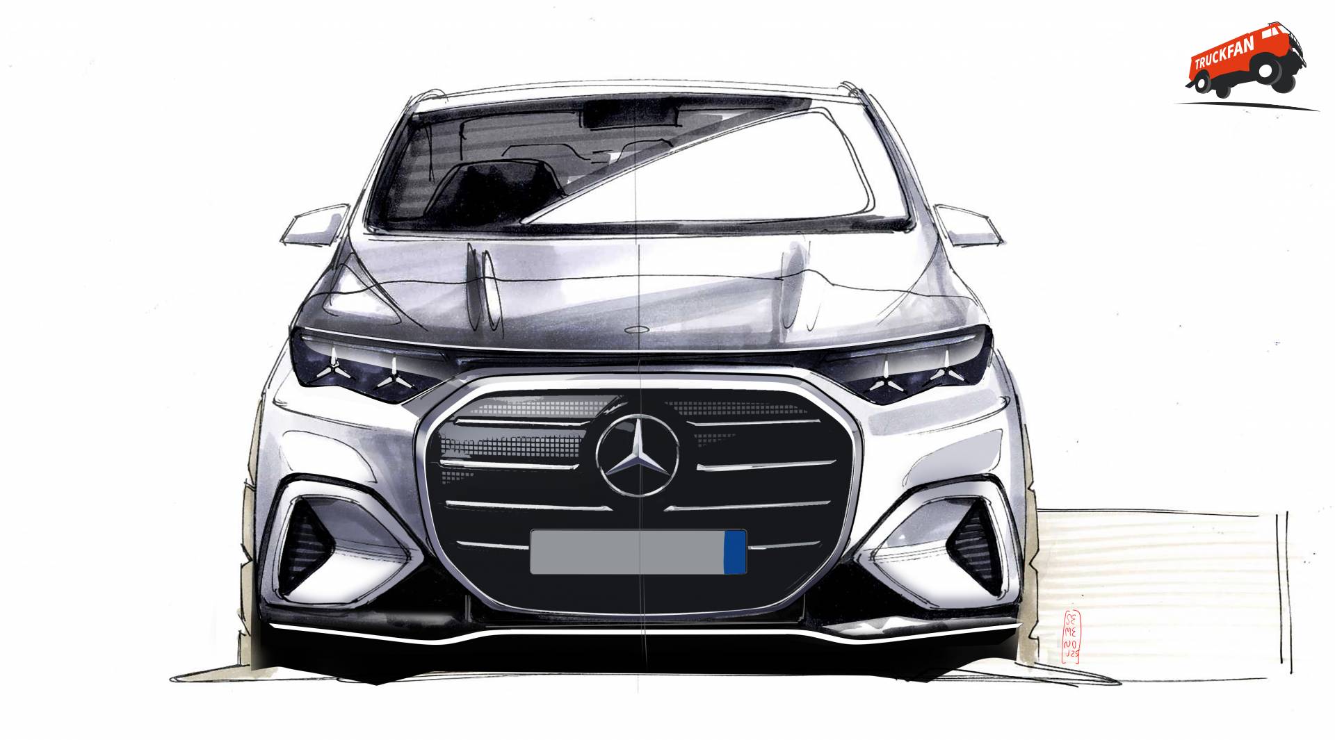 Schets van de nieuwe Mercedes-Benz VLE