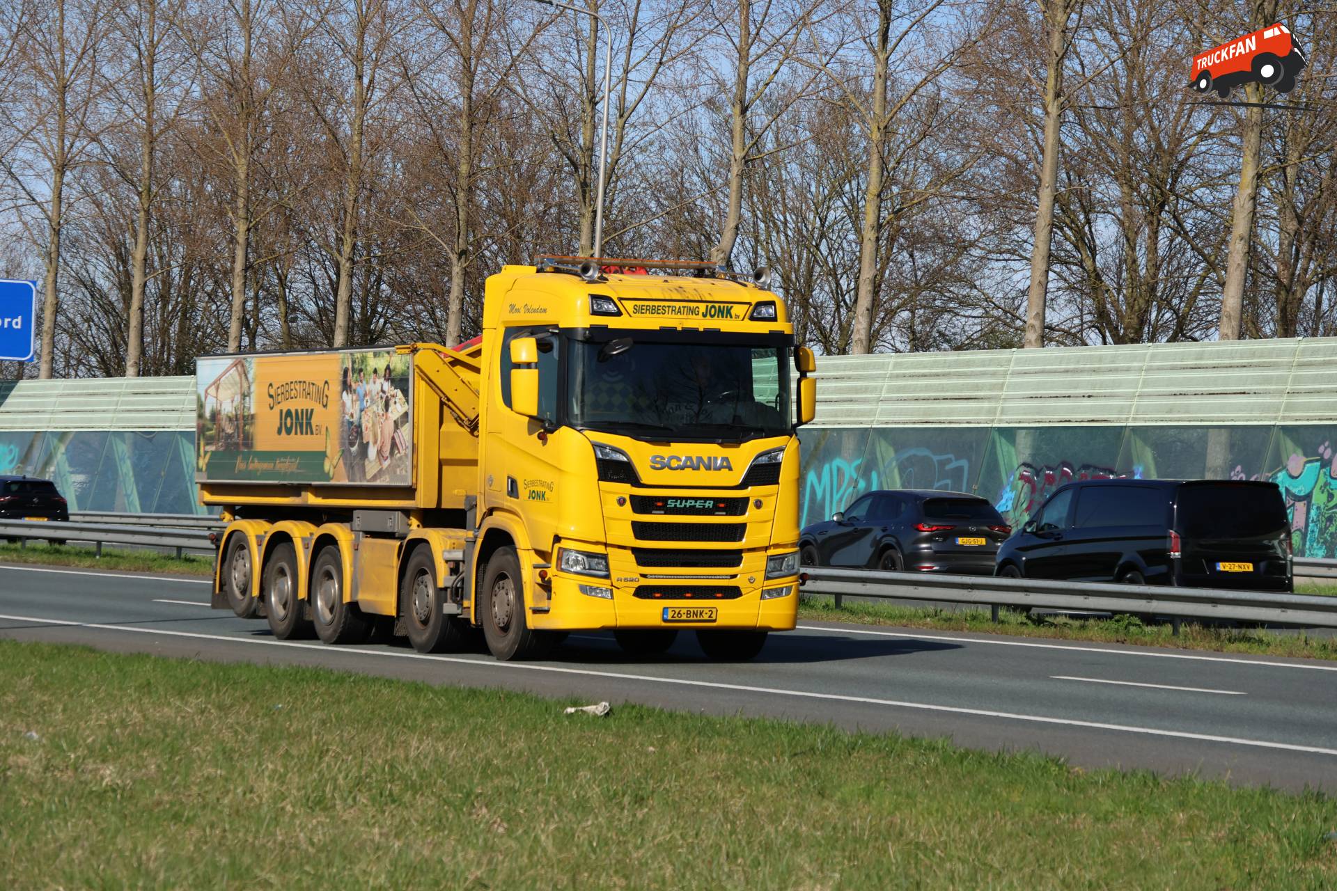 Scania R520 truck on A7 near Hoorn