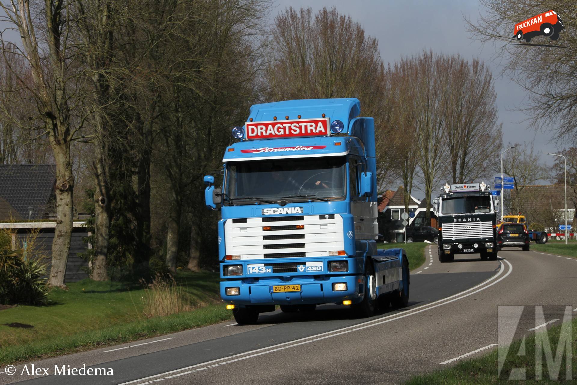 Scania 143H420 Streamline truck in Noordwesthoek