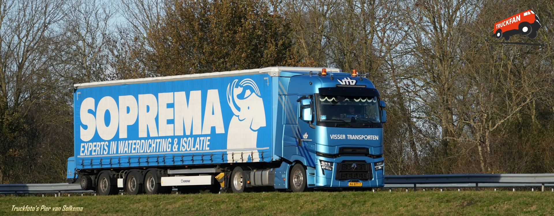 Renault T Bedrijf Visser Huif Oplegger