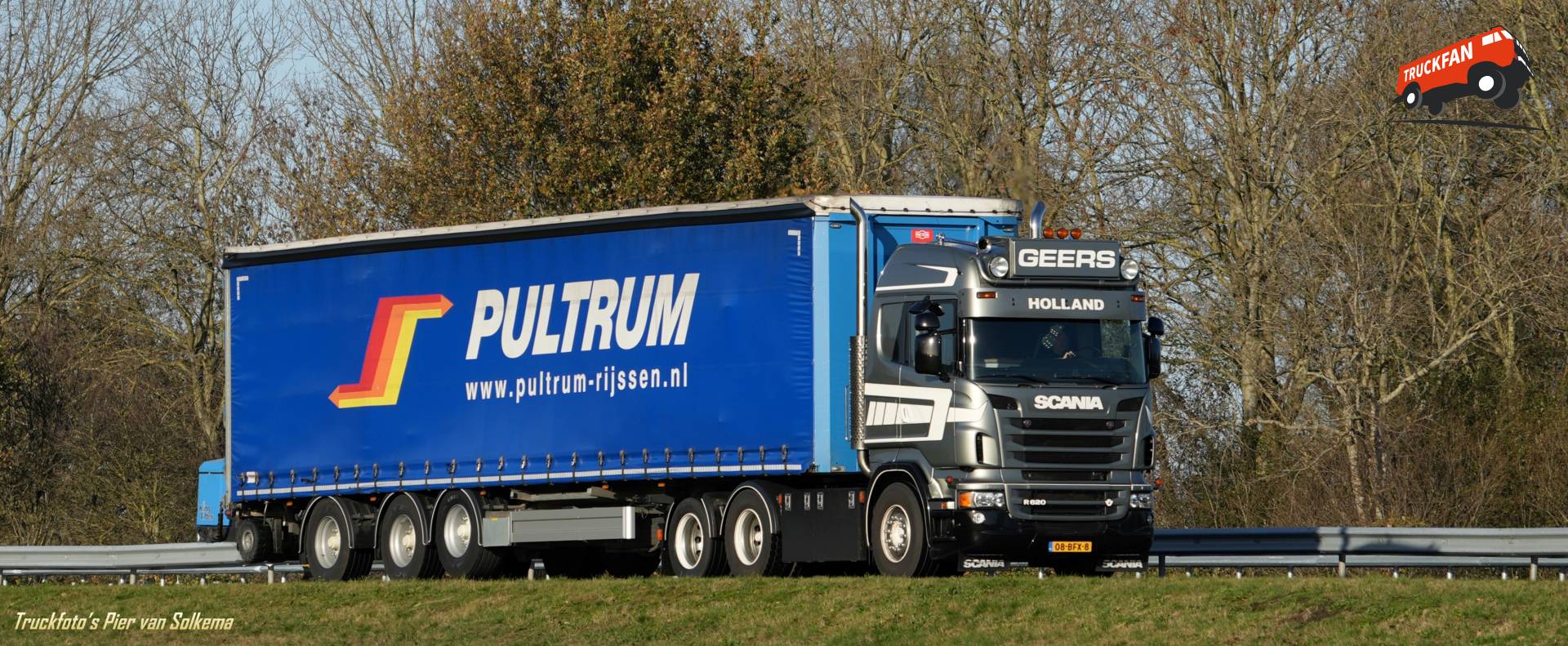 Scania R620 truck on A7 near Sneek