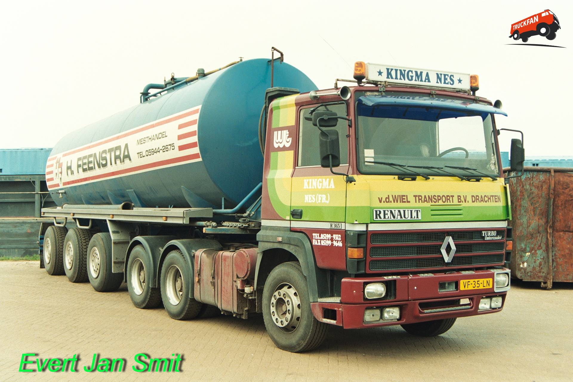 Charter Kingma Renault R365 met Feenstra Effenex Nuis mestoplegger