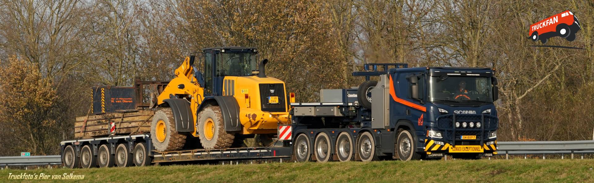 Scania P560 truck near A7 Sneek