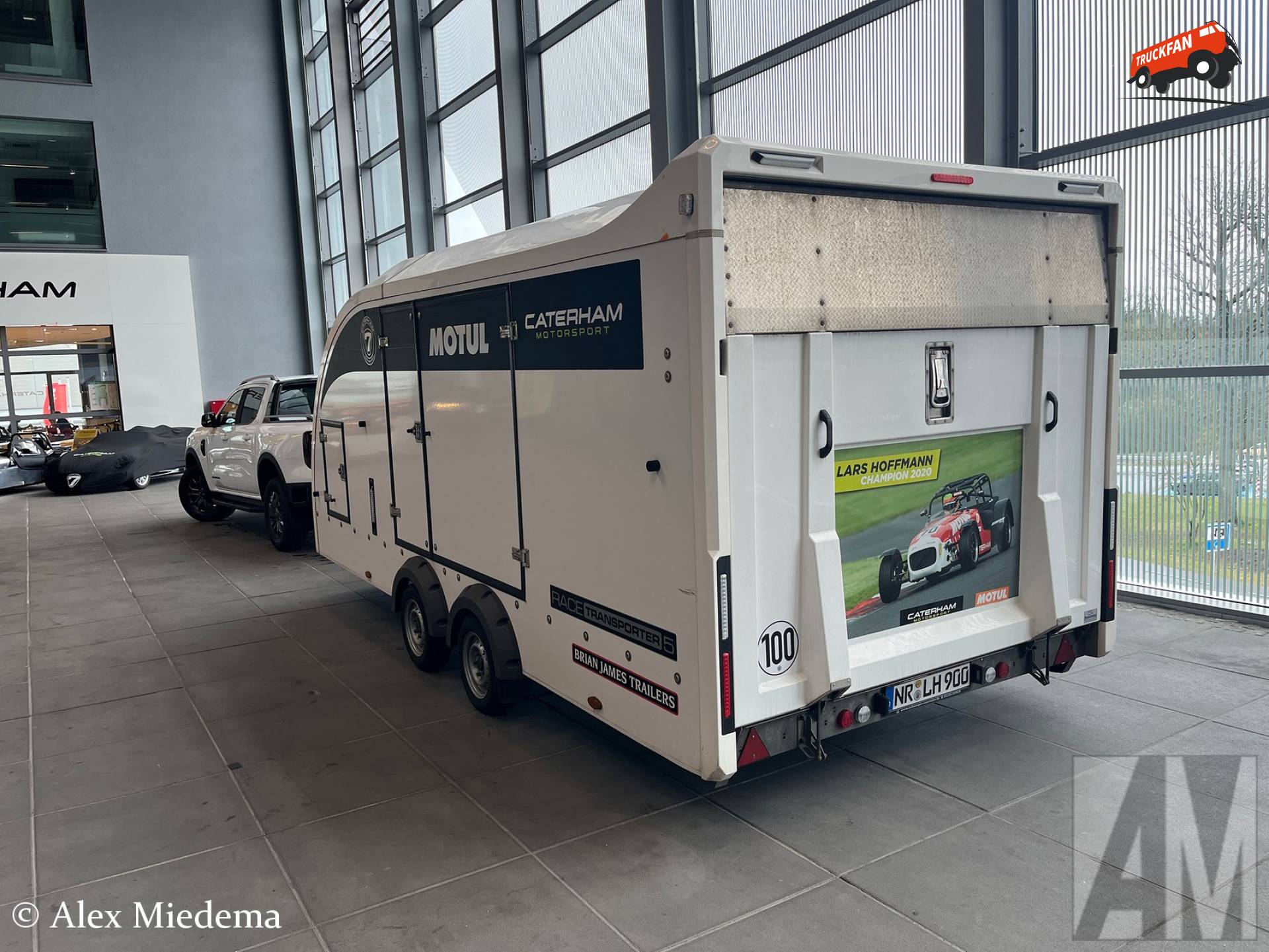 Brian James trailer pulled by Ford Ranger, Nürburgring Boulevard