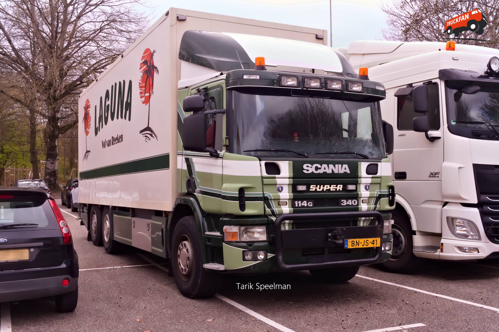 Scania 114 vrachtwagen met kenteken BN-JS-41