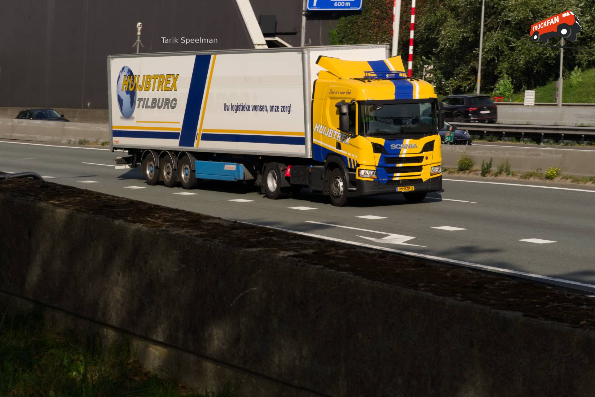 Scania P320 truck with license plate 99-BZP-2