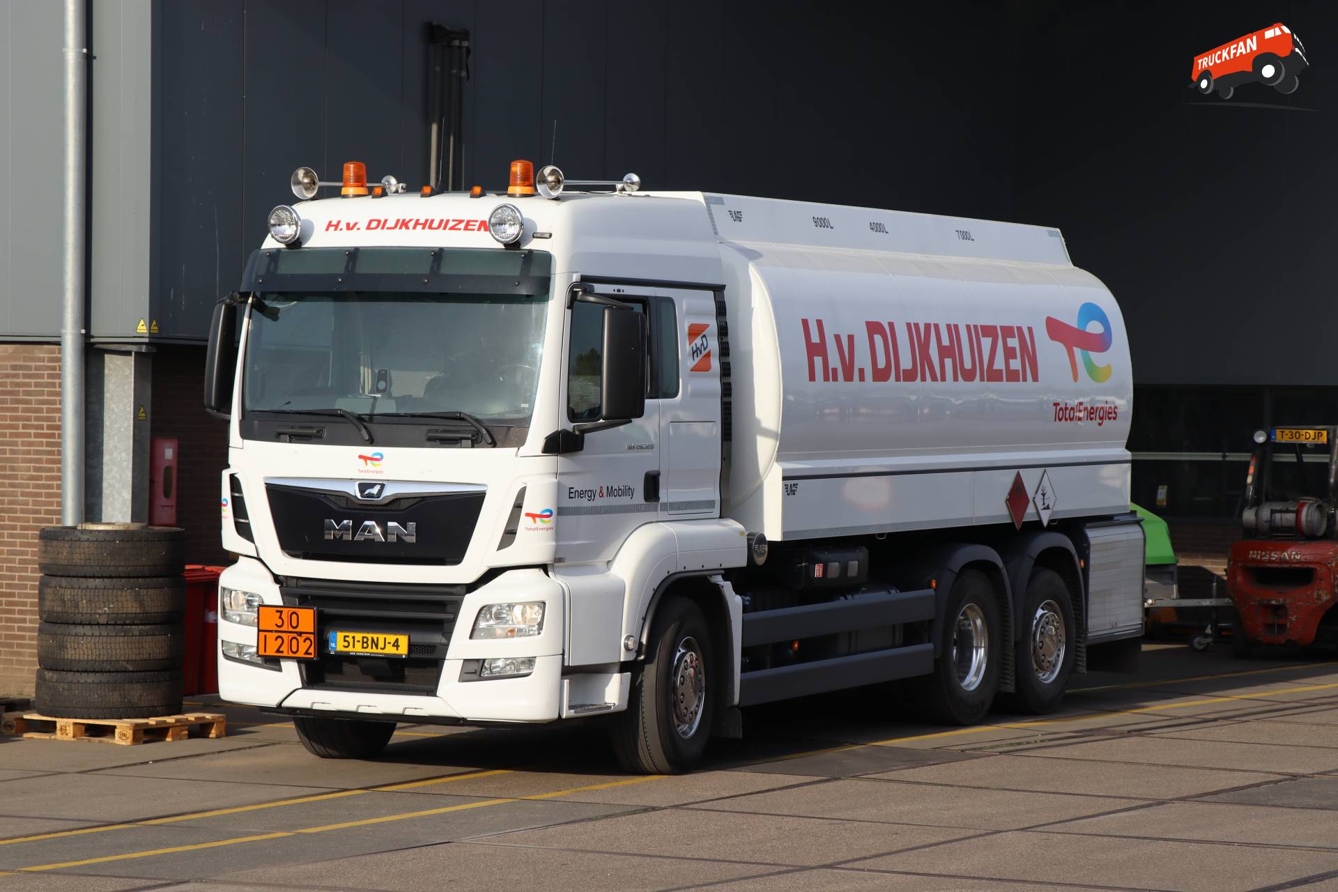 Brandstof levering door MAN TGS truck