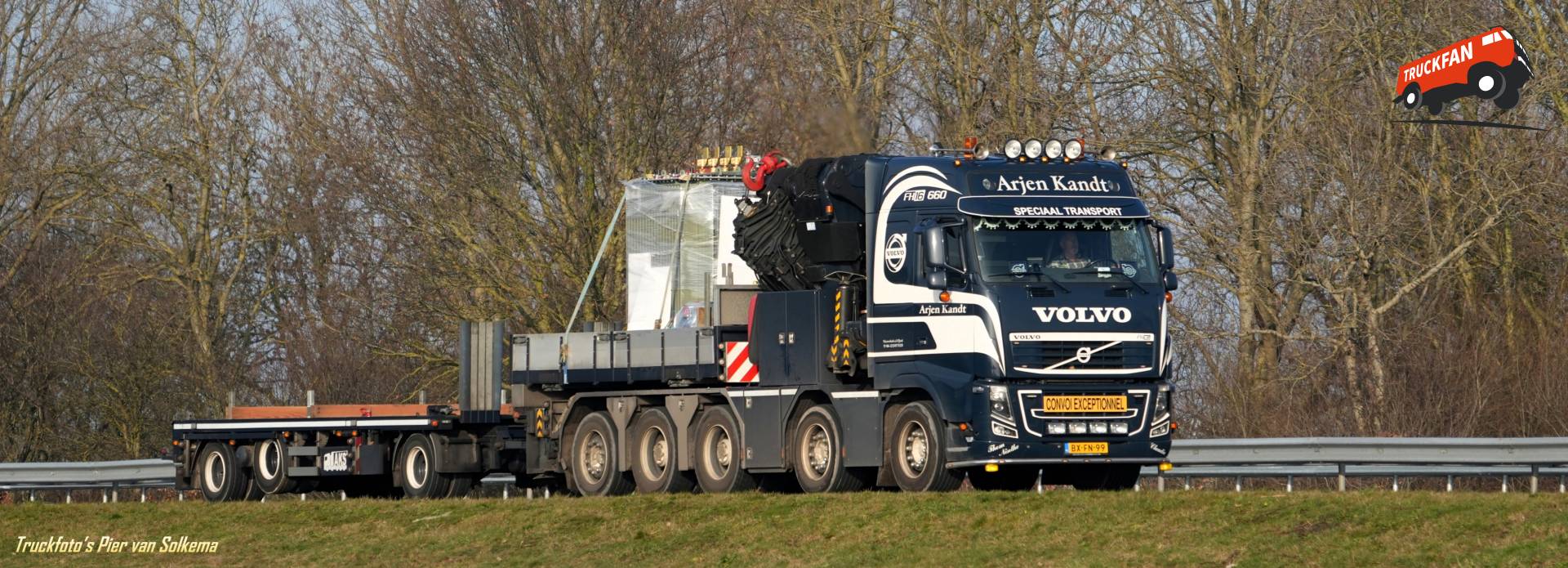 Volvo FH truck on the A7 near Sneek