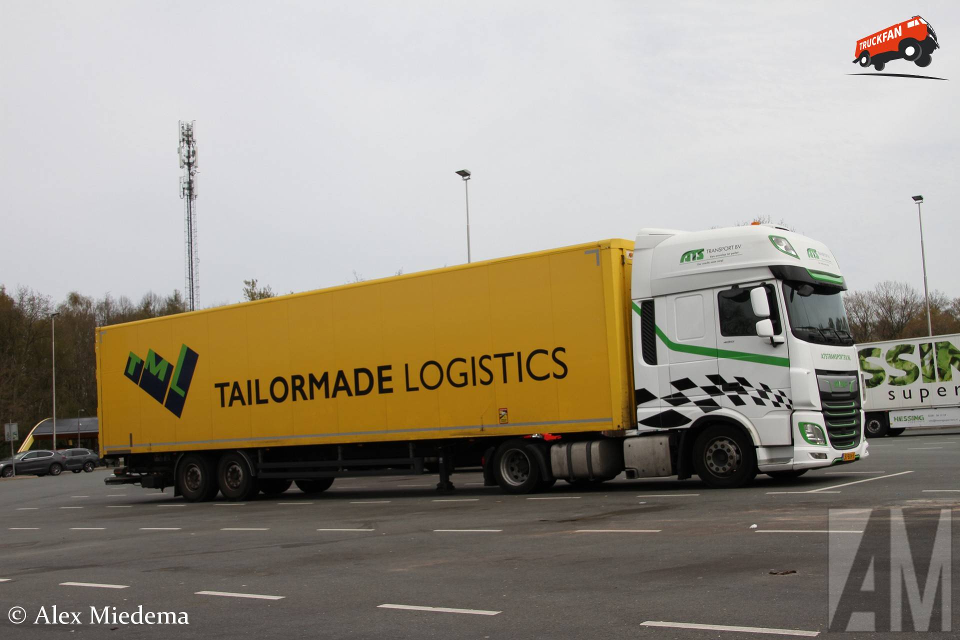 DAF XF truck van ATS Transport bij verzorgingsplaats Het Veen