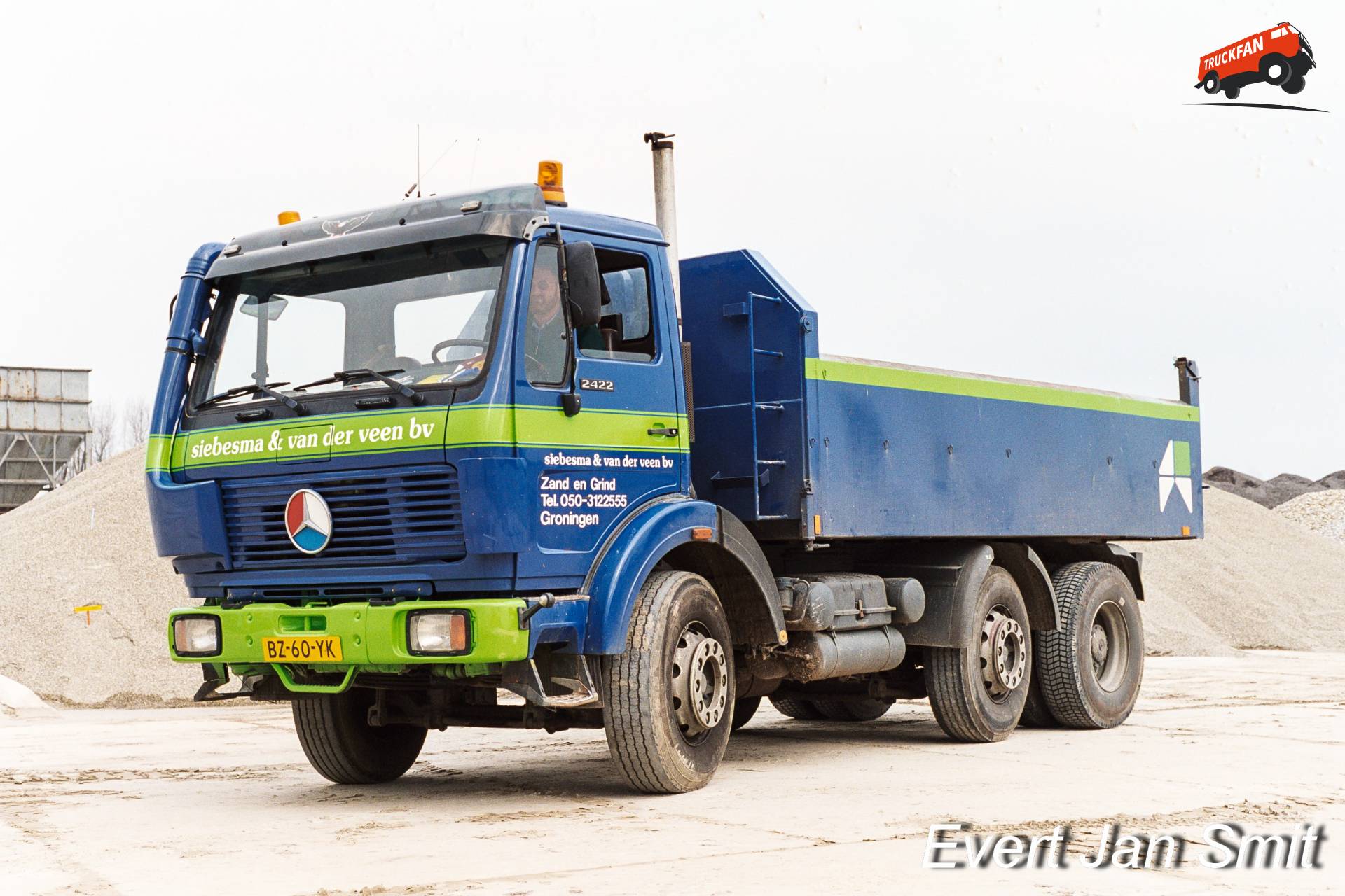 Mercedes NG 2422 tag-axle tipper on site SvdV