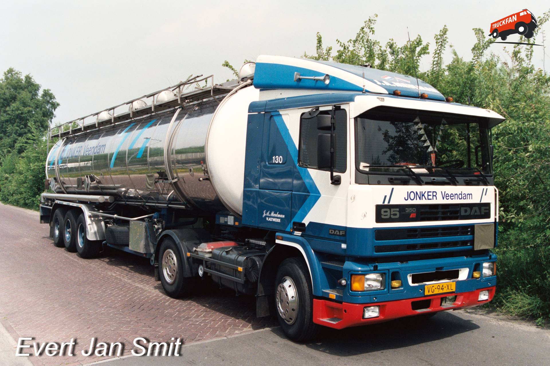 DAF FT 95-350 vloeistof tanker van Meulman Vlagtwedde