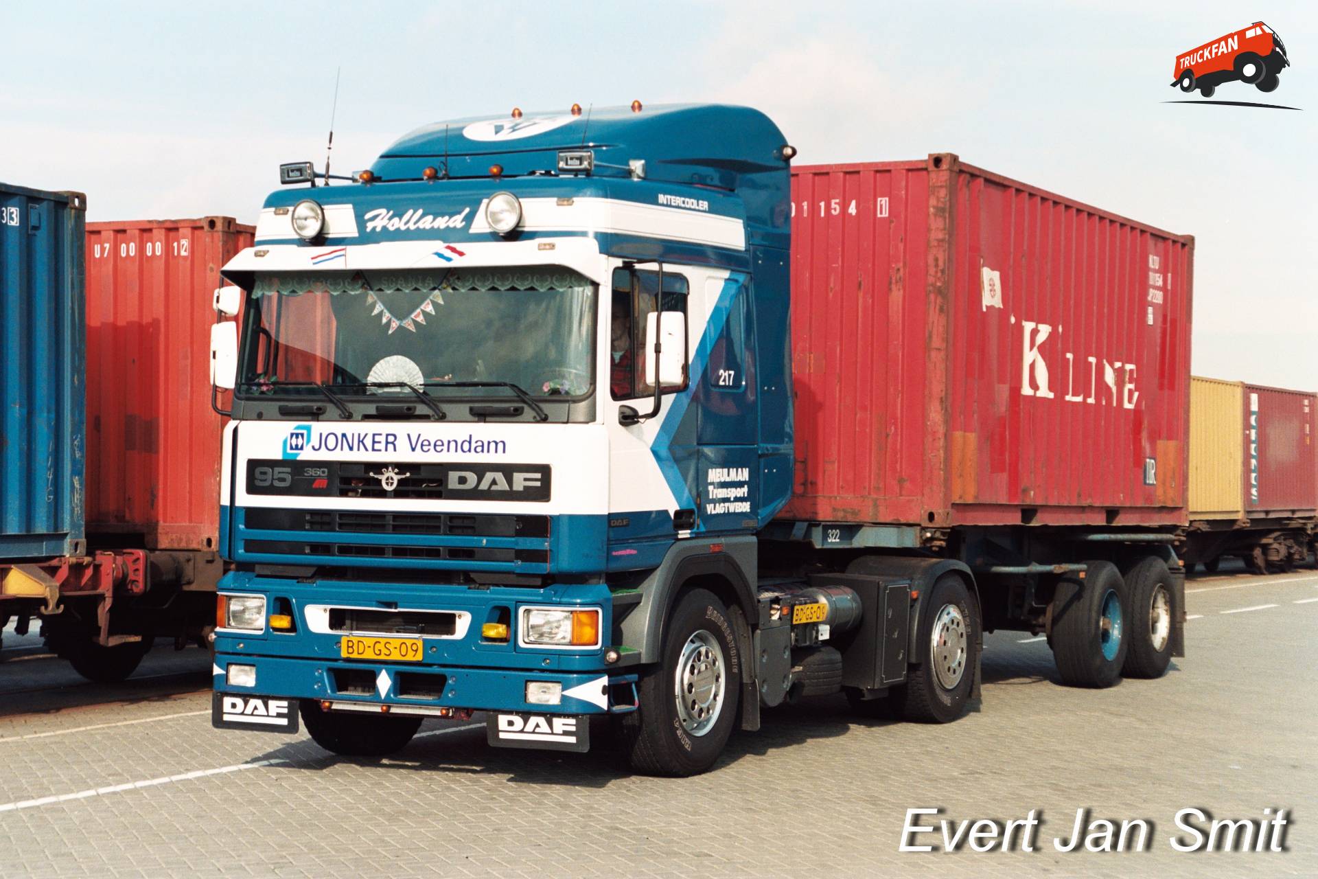 DAF 95 truck 217 at Veendam container terminal