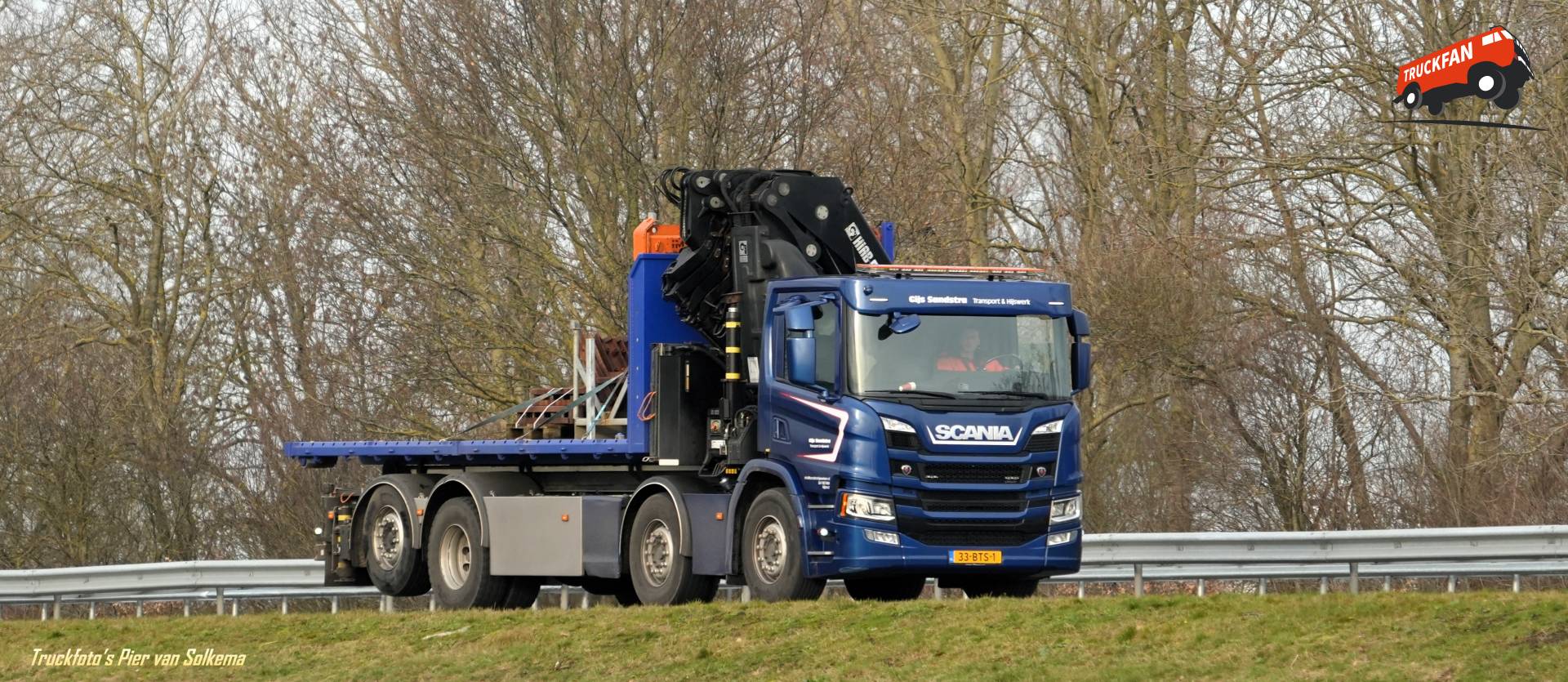 Scania P450 truck near A7 Sneek