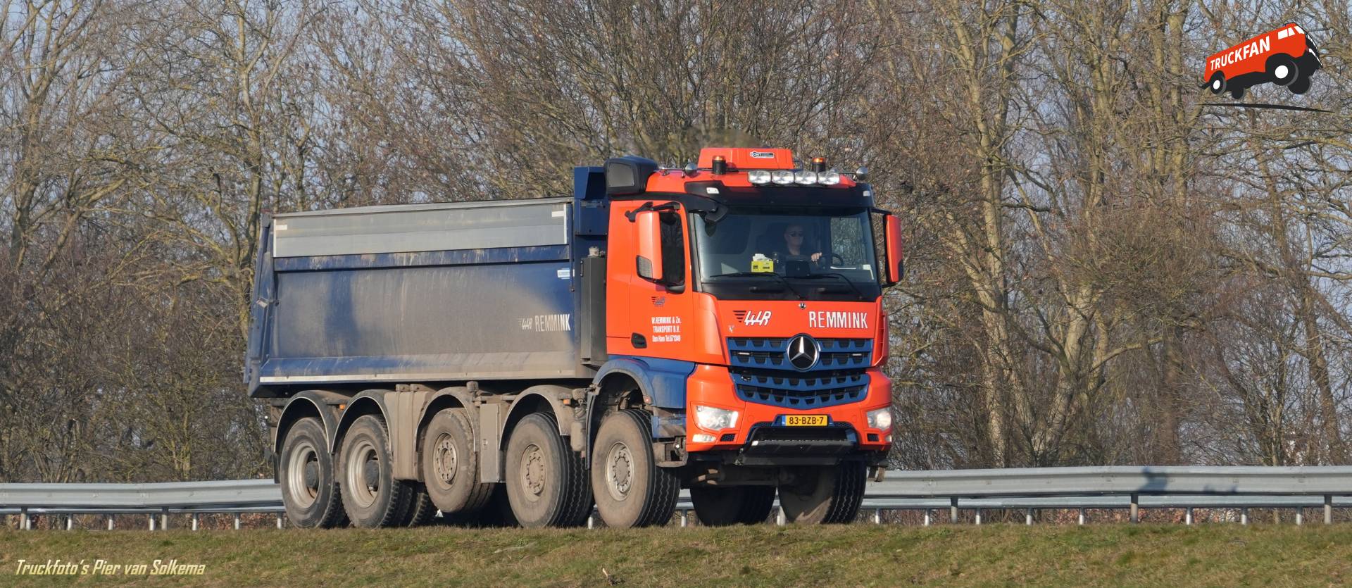Mercedes Benz Arocs tipper on A7 Sneek