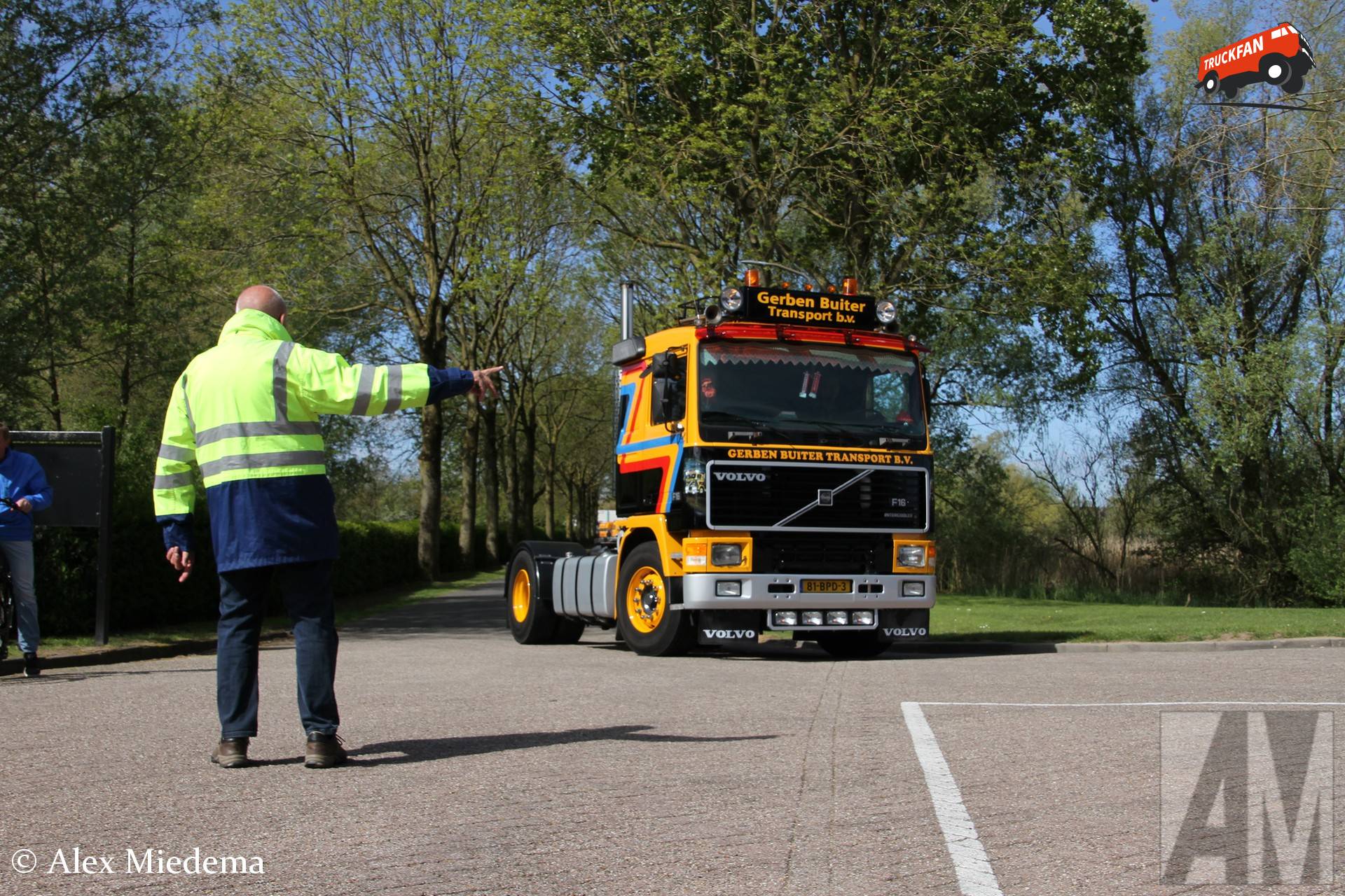 Gerben Buiter komt aan bij Trucks & Coffee in Druten