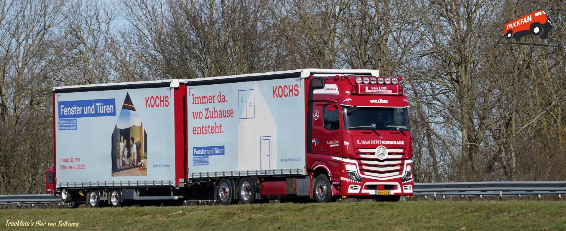 Mercedes Benz Actros truck on A7 Sneek