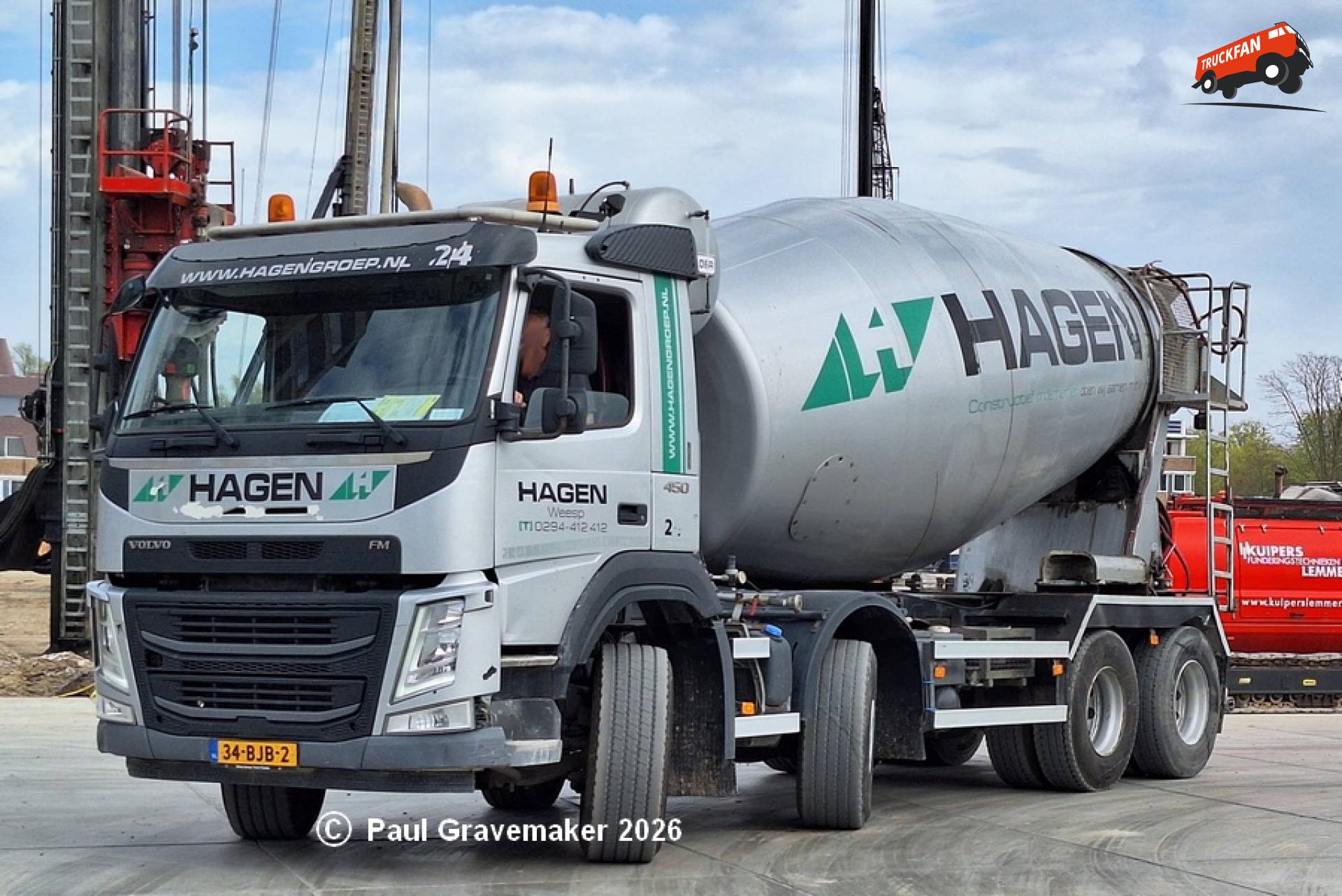 Volvo FM 450, Mulder mixer, Hagen Beton, Weesp