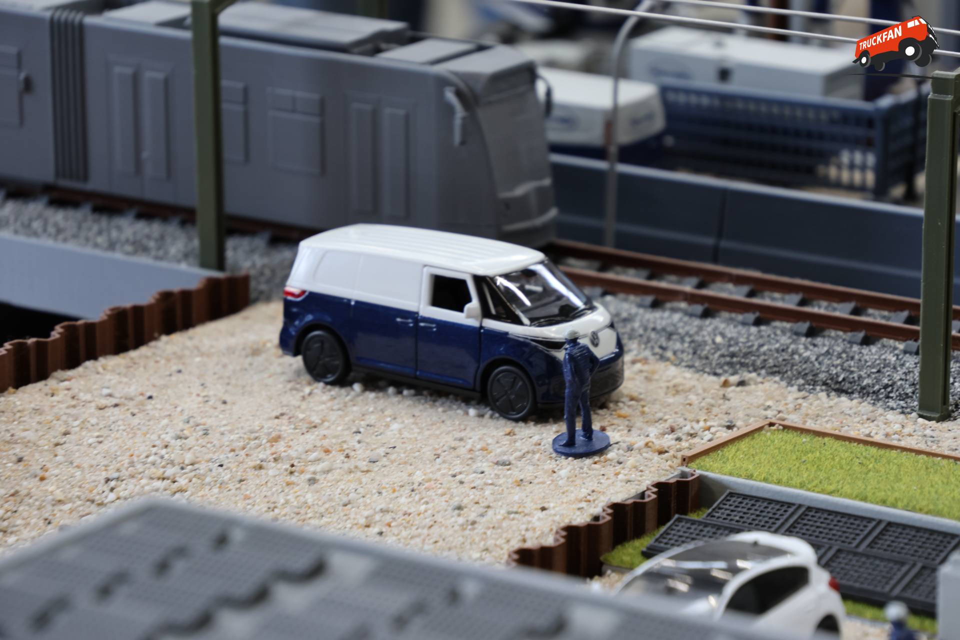 VW ID Buzz scale model on diorama