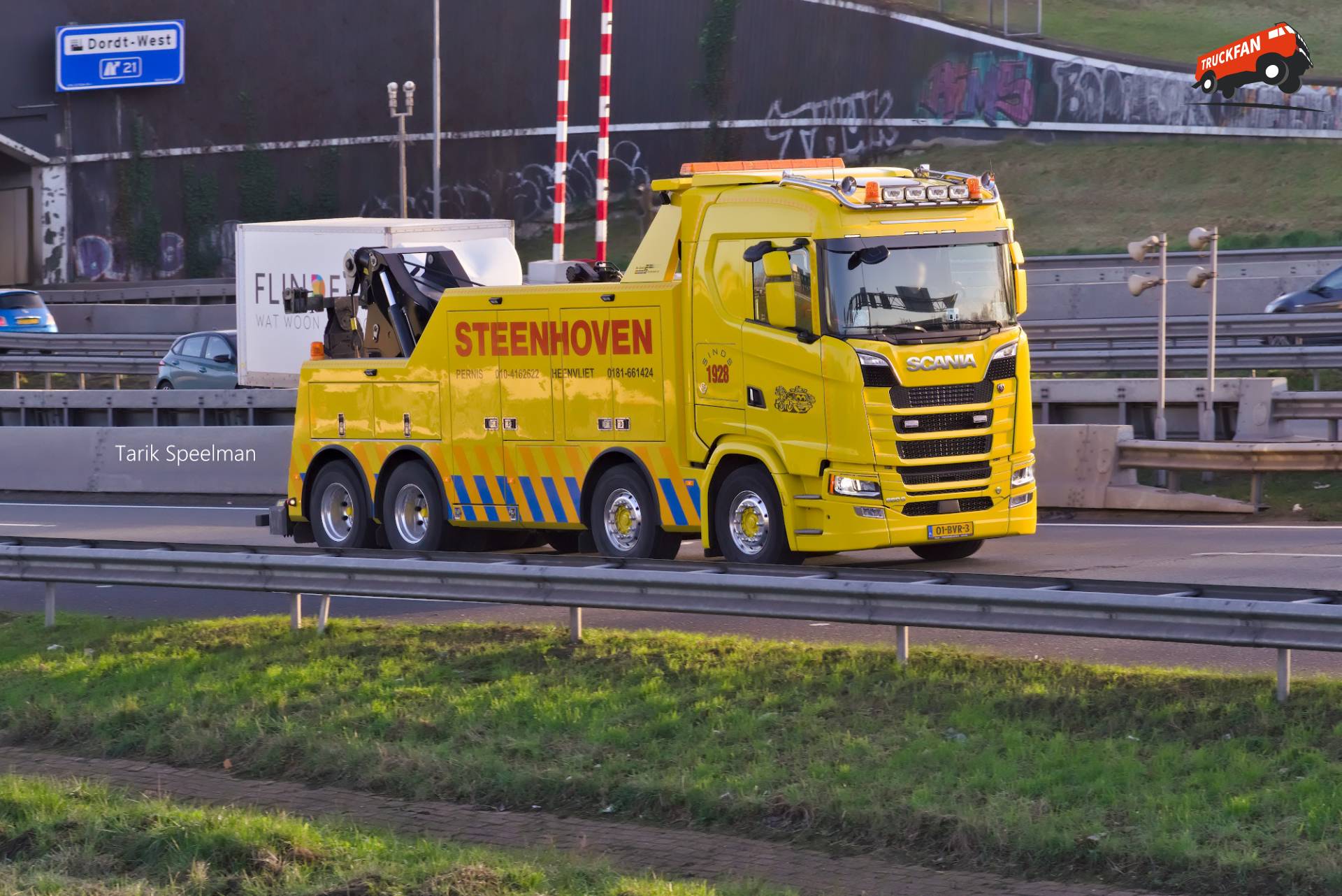 Scania 660S truck with license plate 01-BVR-3