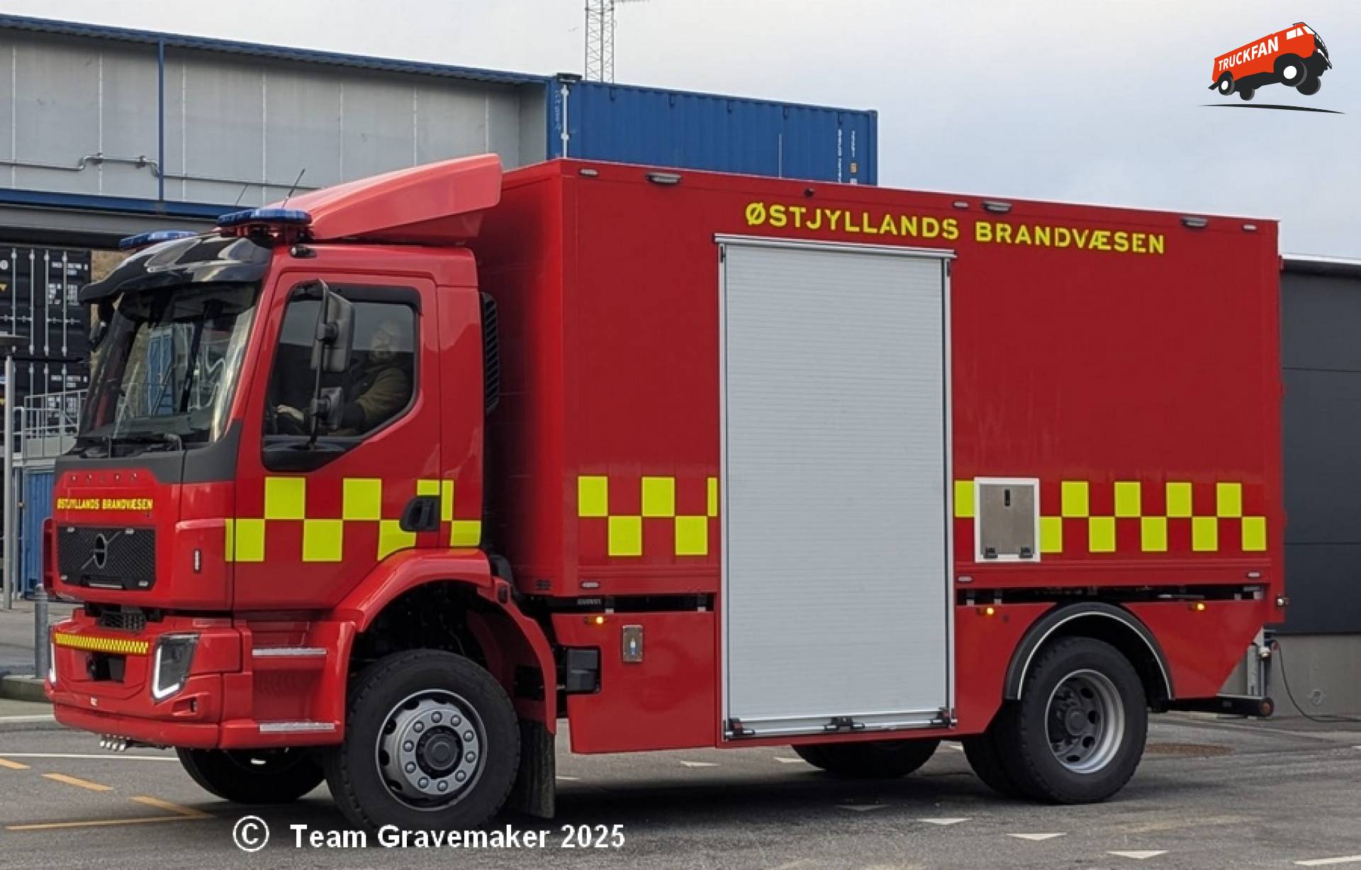 Volvo FL 280 4x4 Blusvoertuig van Østjyllands Brandvæsen