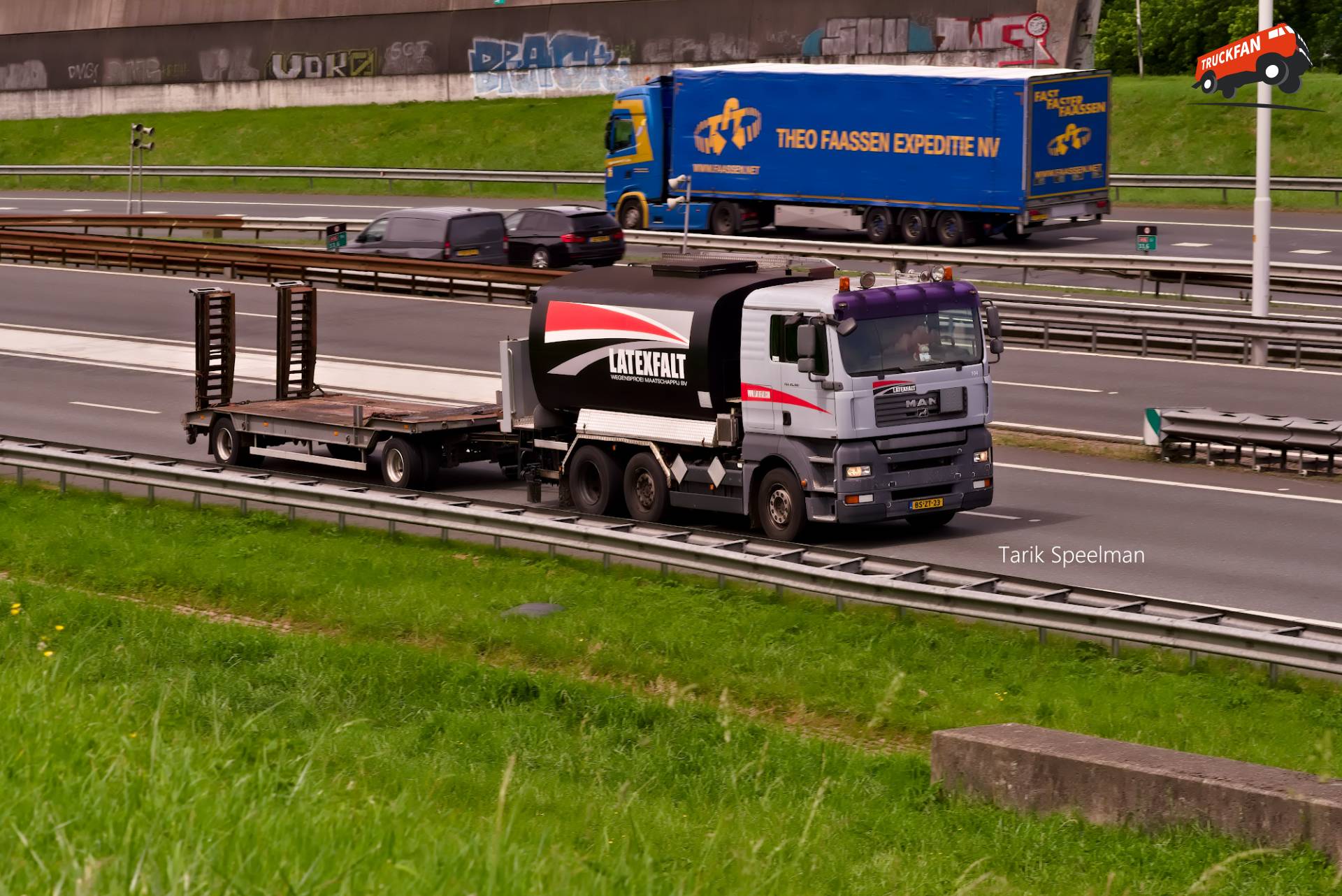 104, MAN TGA van Latexfalt op de A16