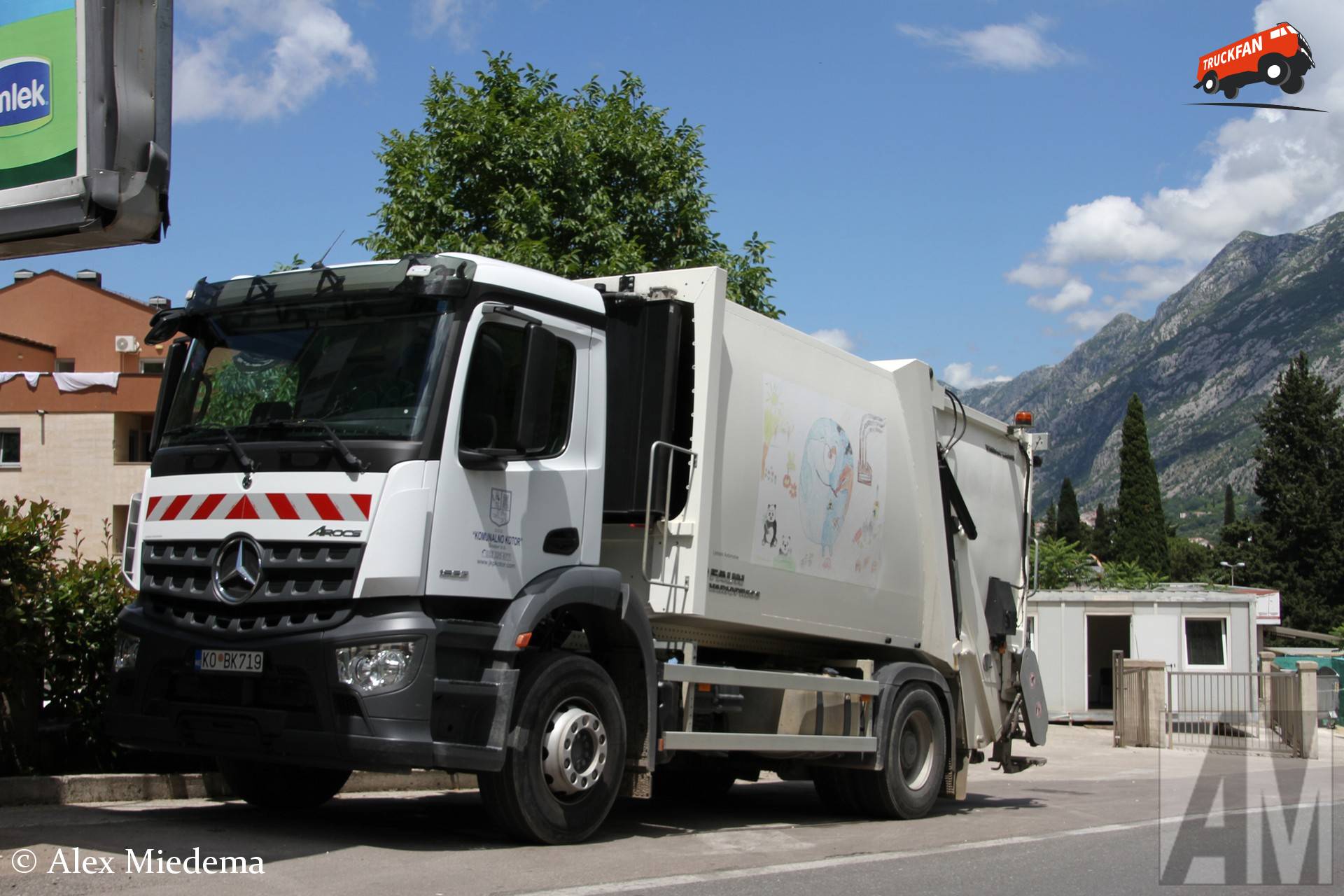 Mercedes-Benz Arocs truck in Kotor, Montenegro