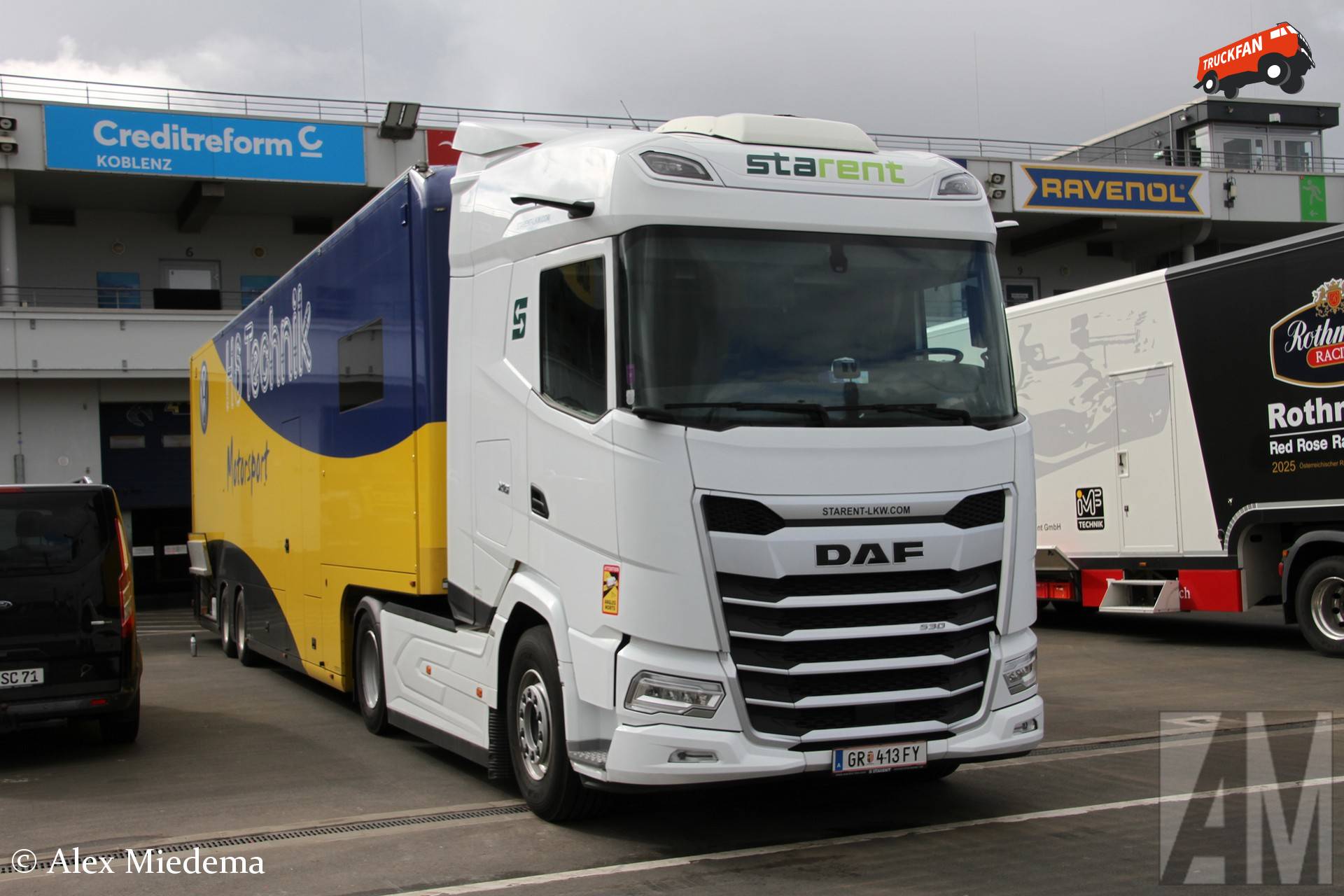 DAF XG met racetrailer op Nürburgring paddock