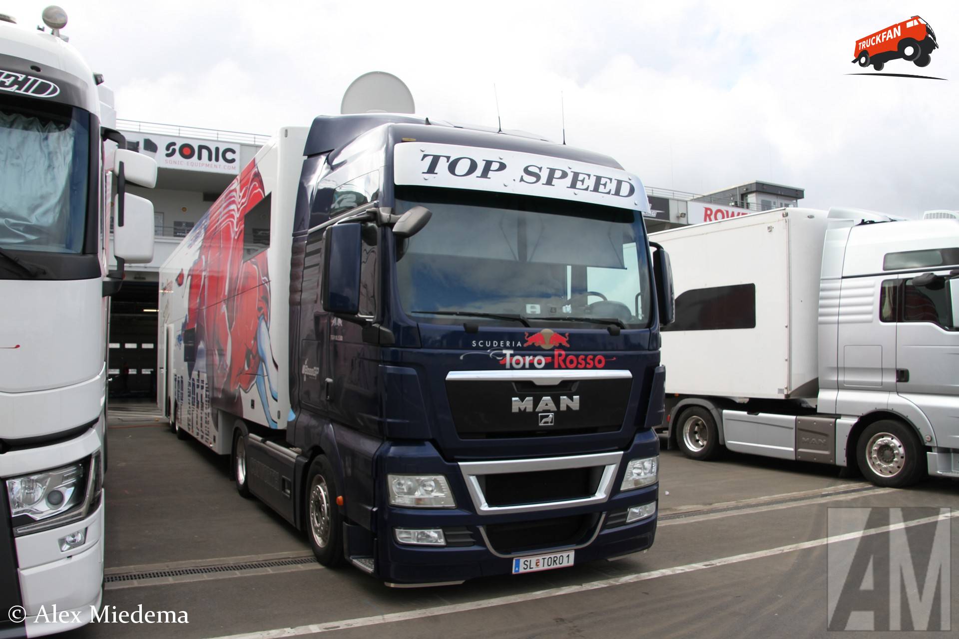 MAN TGR 18.530 racetransporter in Nürburgring paddock