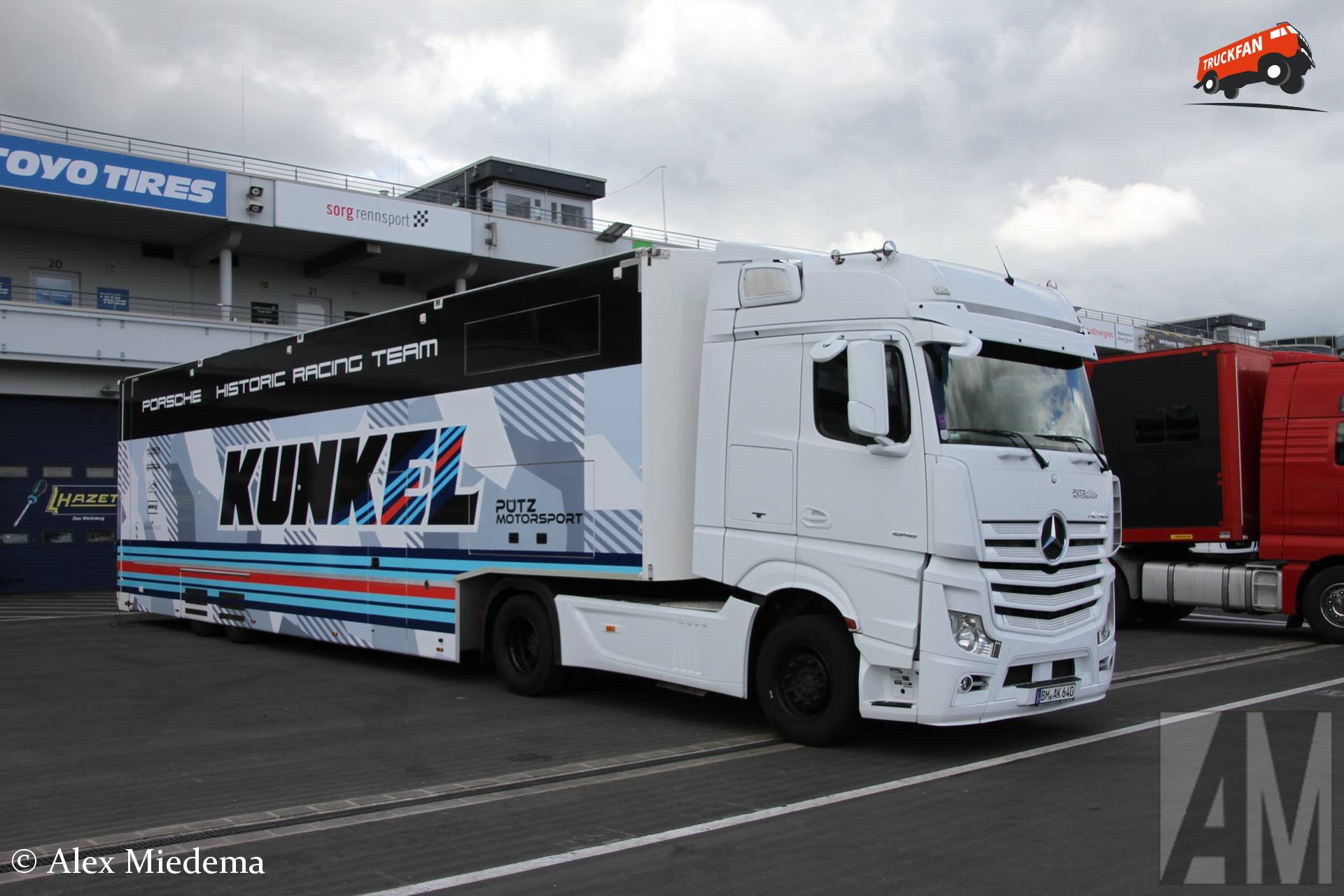 Mercedes-Benz Actros MP4 in paddock van Nürburgring Classic
