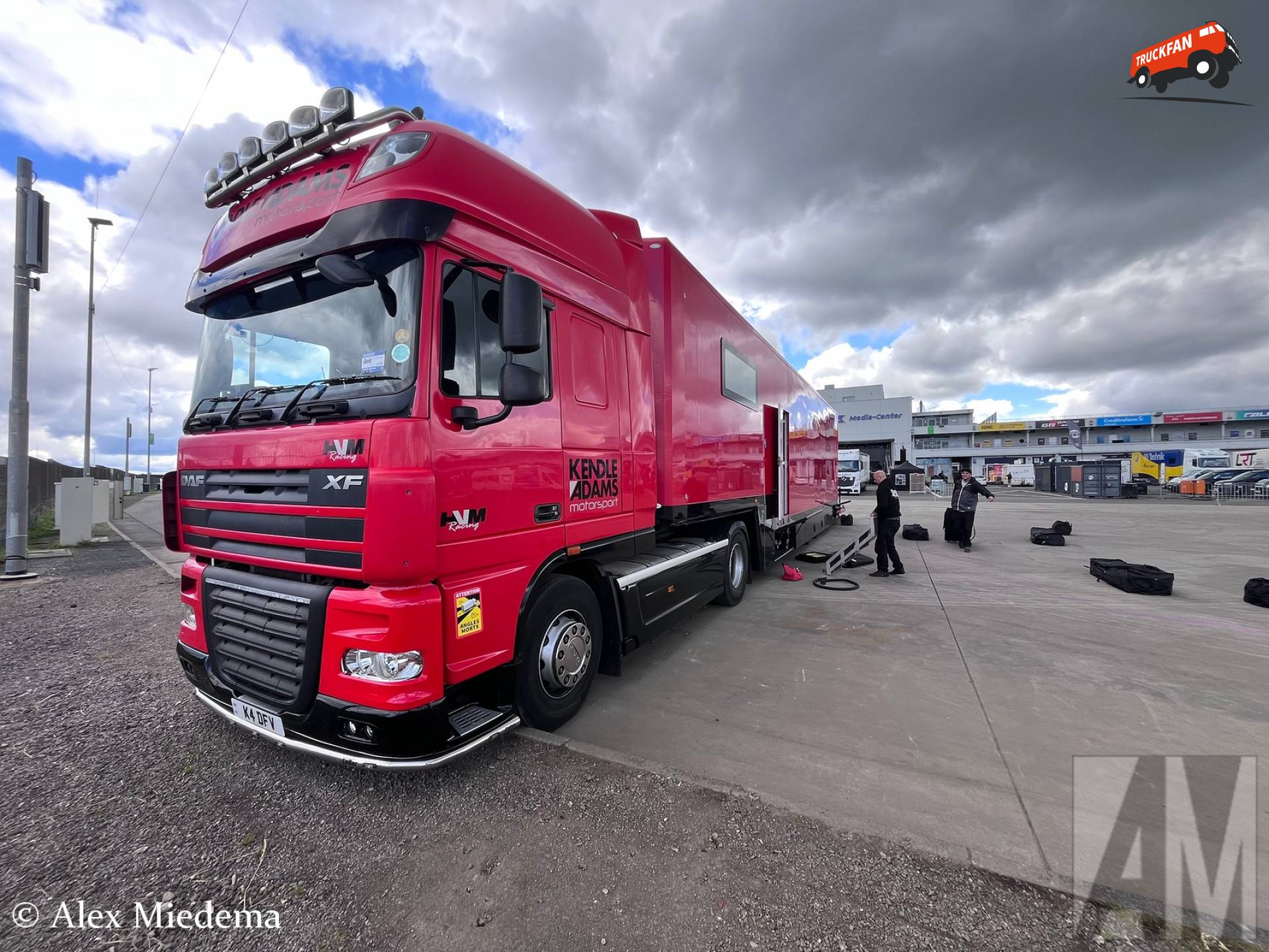 DAF XF105 racetransporter in paddock Nürburgring