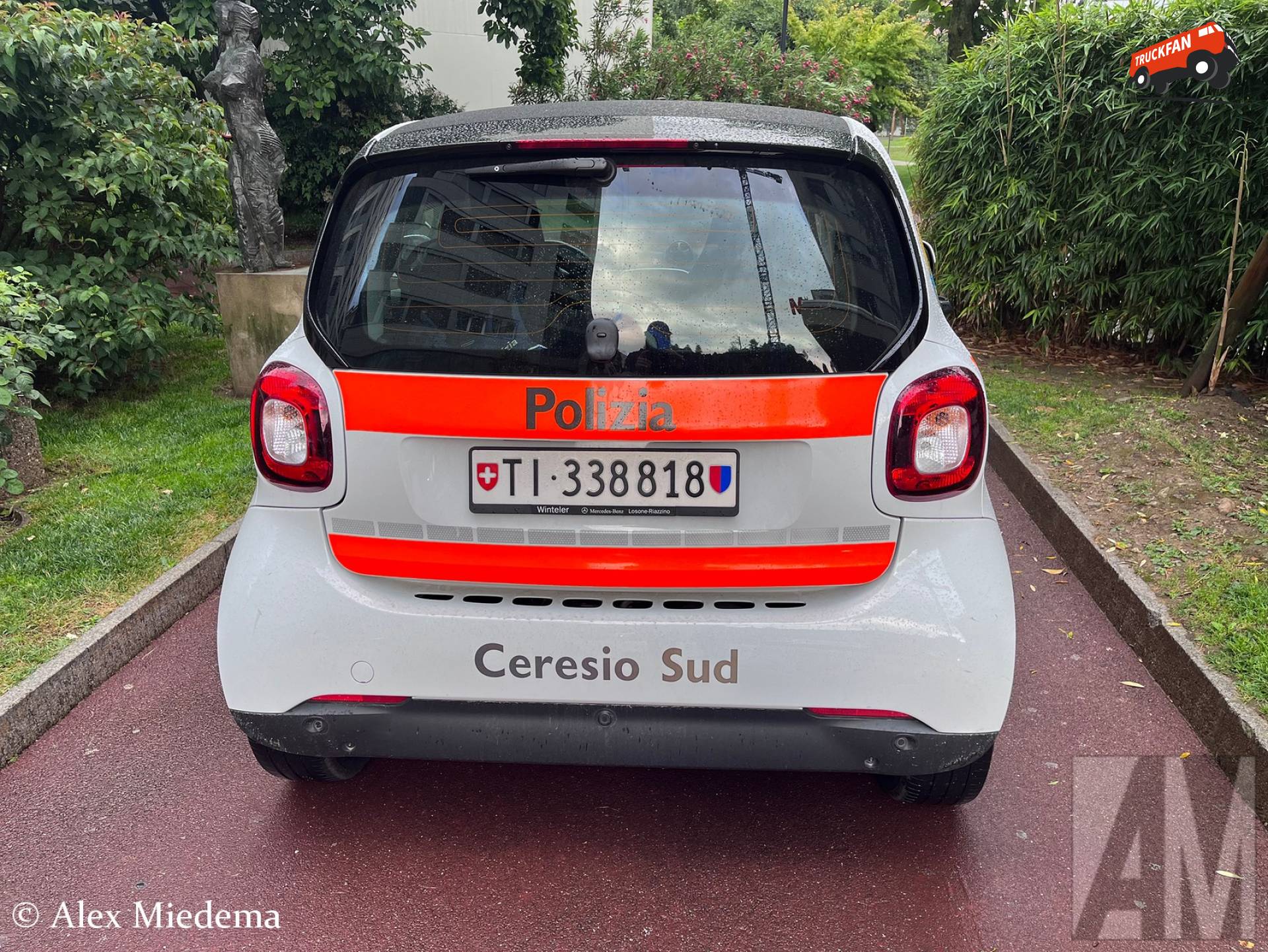 Smart ForTwo politieauto in Paradiso, Lugano