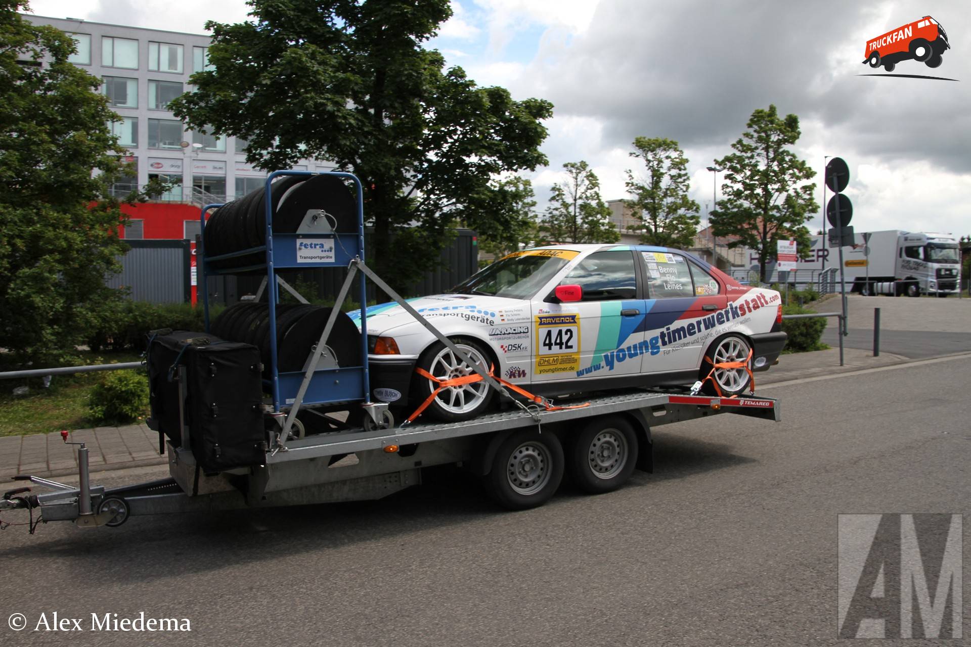 Temared trailer with BMW E36 at Nürburgring Boulevard