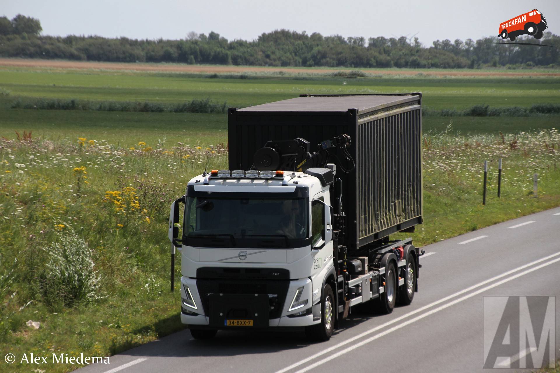 Volvo FM 6x2 truck owned by PreZero near Langestraat viaduct