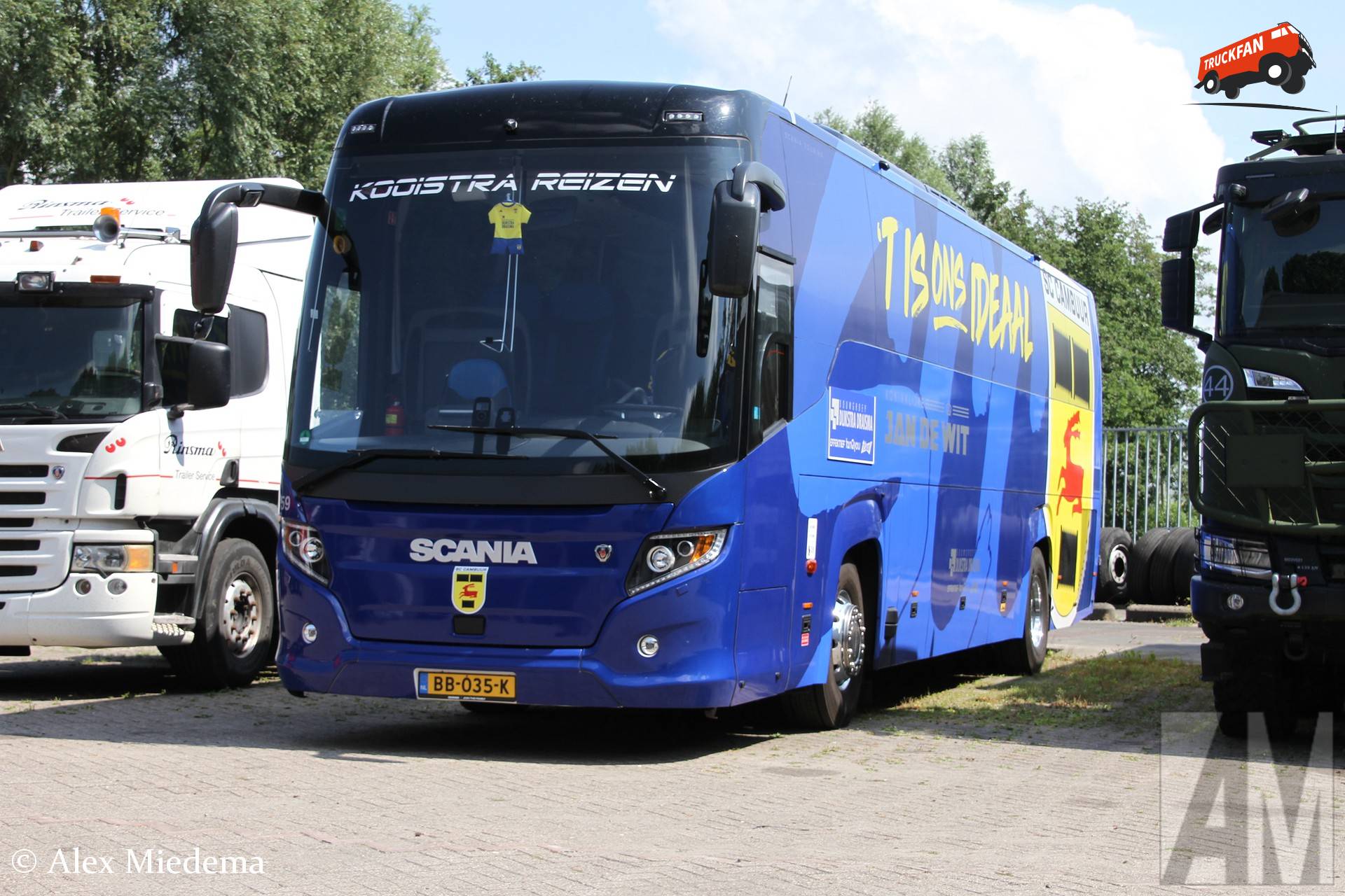 Higer Scania Touring HD from Kooistra as player bus for Cambuur Leeuwarden