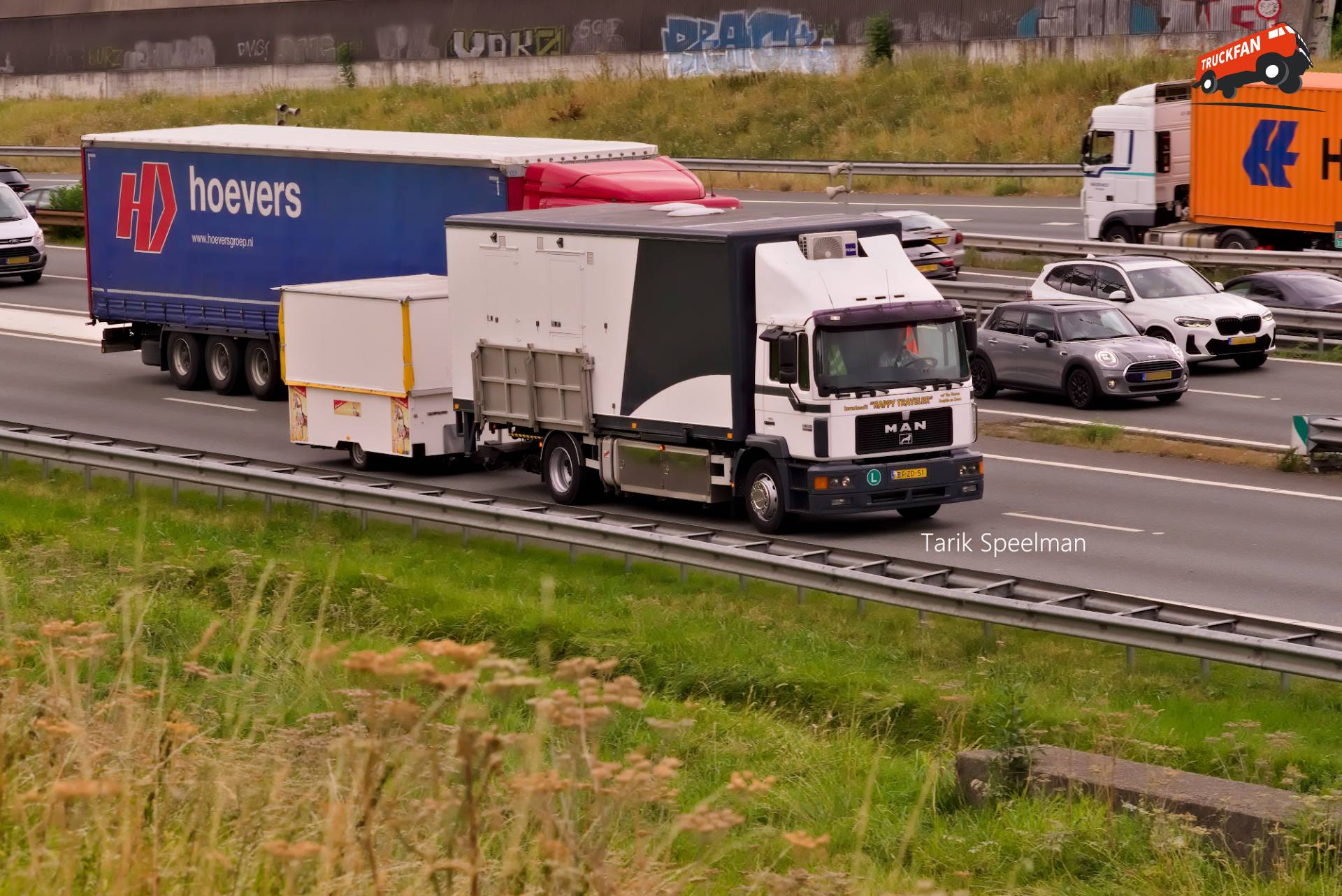 MAN F2000 vrachtwagen op A16