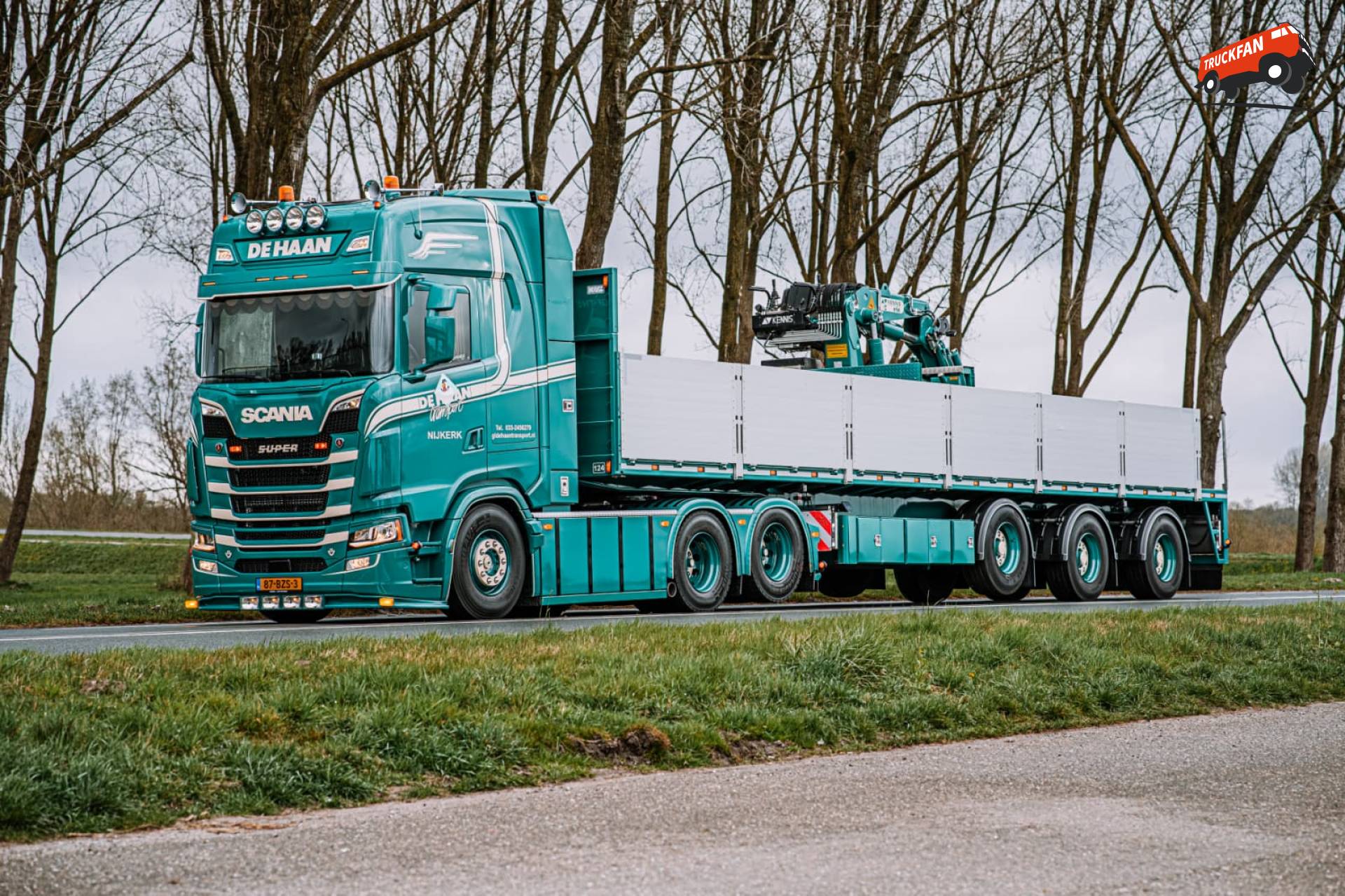 Aankonding van nieuw Tekno model: Scania S530 met KWB oplegger van G.L. de Haan