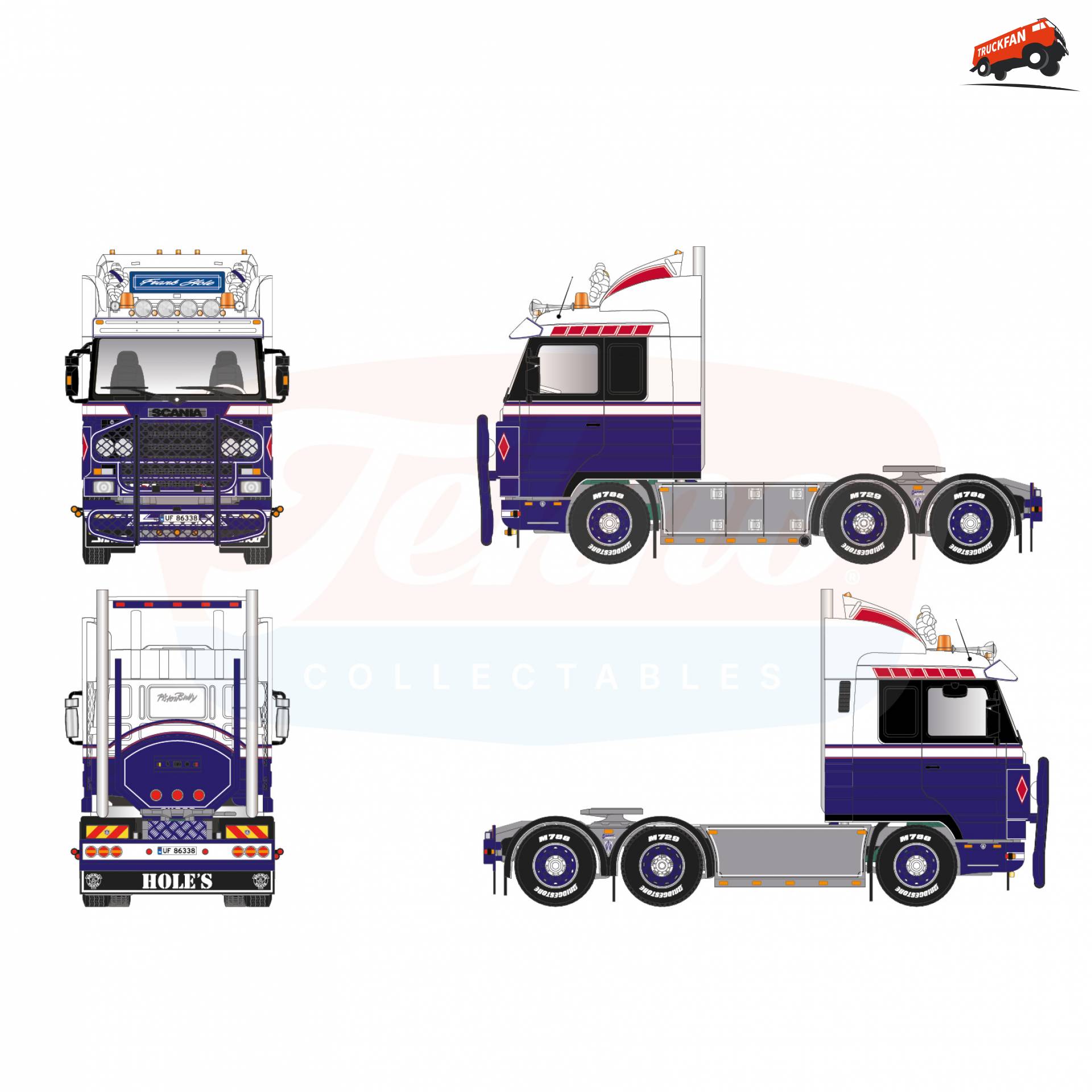 Tekening Scania Streamline model voor Frank Hole uit Noorwegen