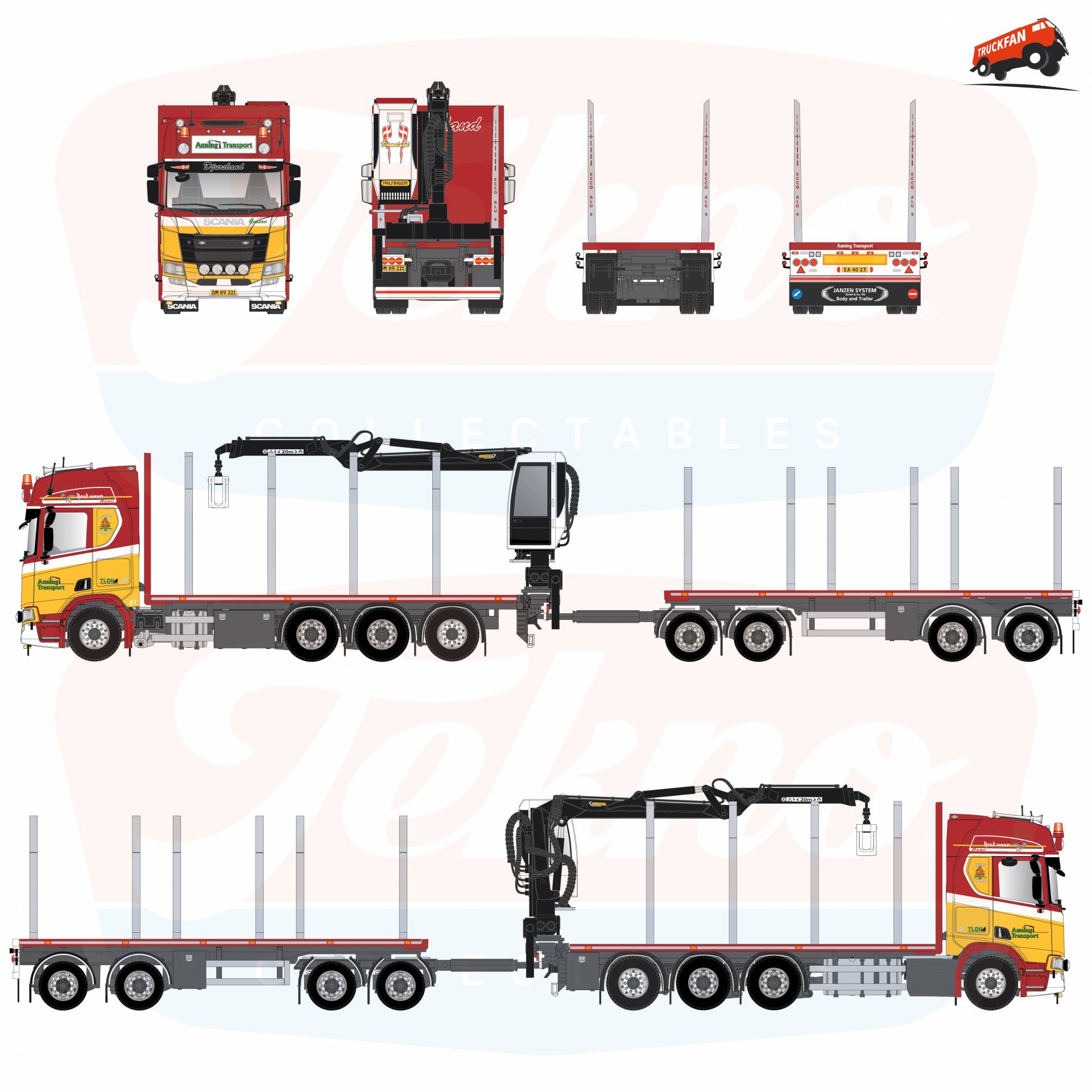 1:50 schaalmodel Scania R590 Auning Transport
