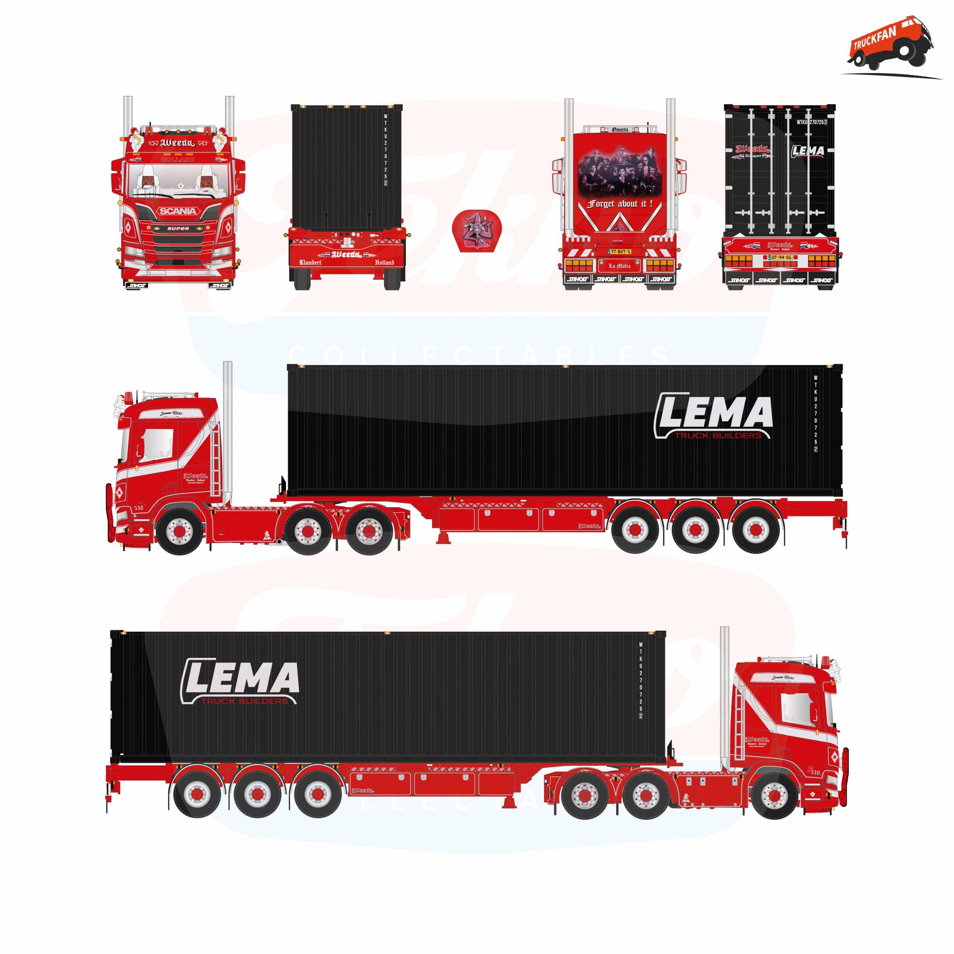 Tekno 1:50 model Scania 530R van Weeda