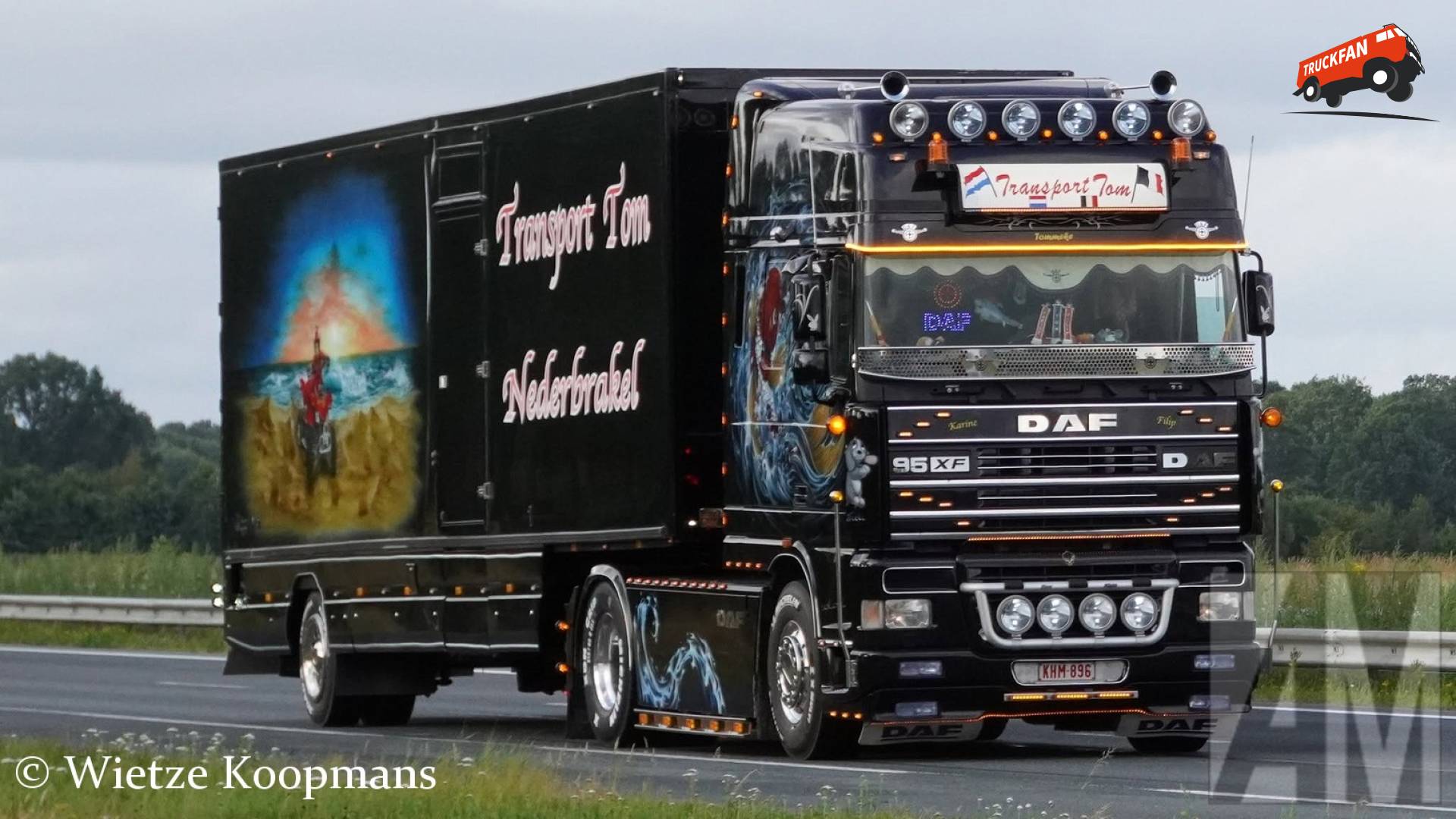 DAF 95XF vrachtwagen bij Beilen op A28