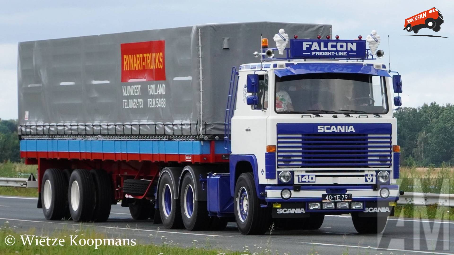 Scania 140 truck bij Beilen