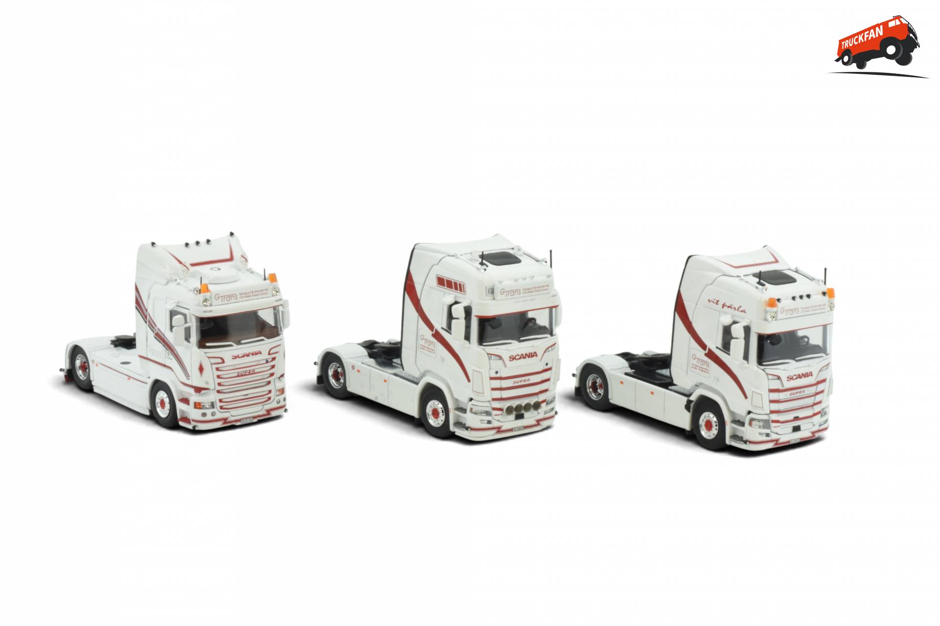 Set van drie Scania modellen van G-Trans