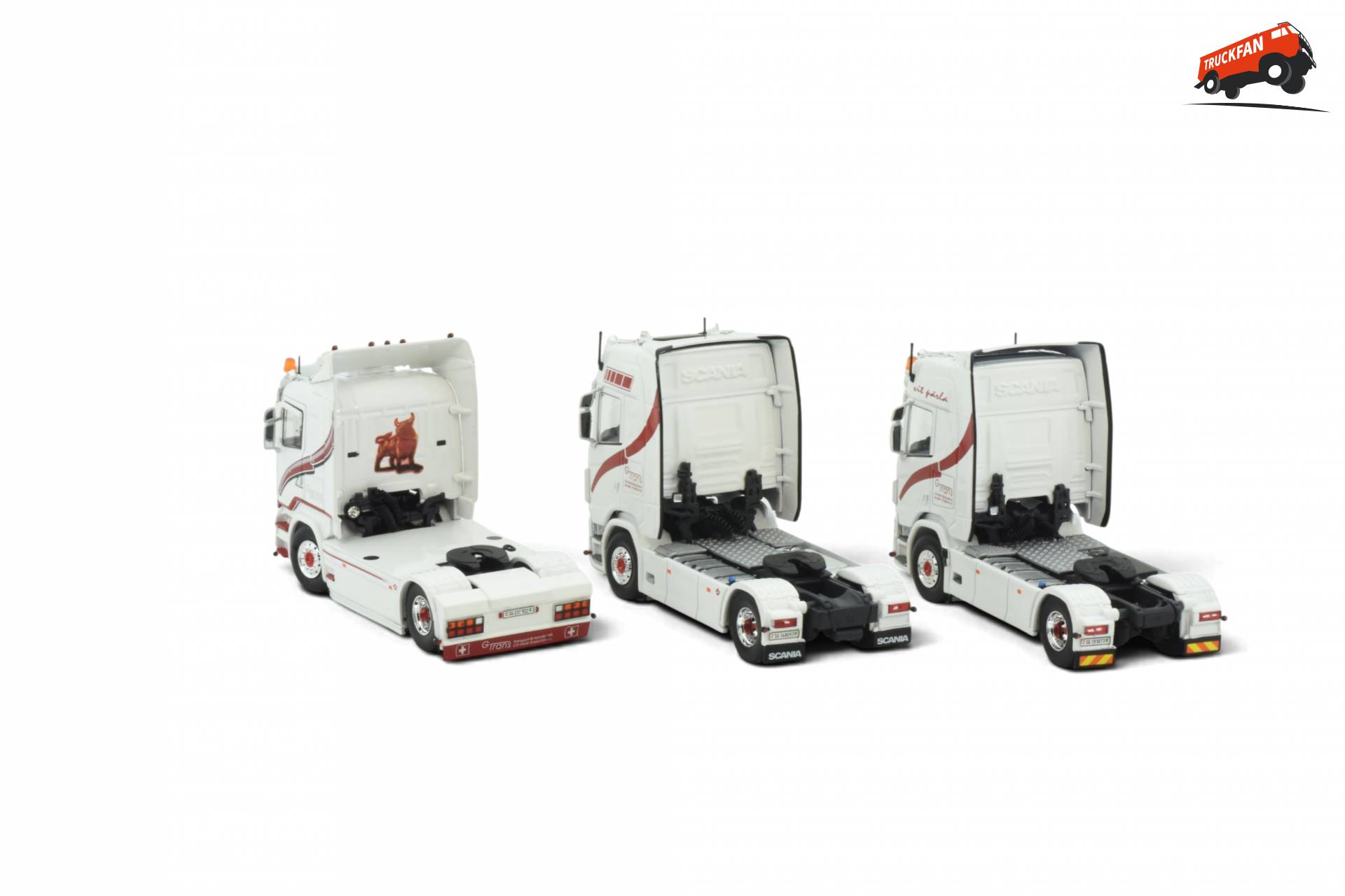 Nieuwe modellen van Tekno: drie Scania trucks