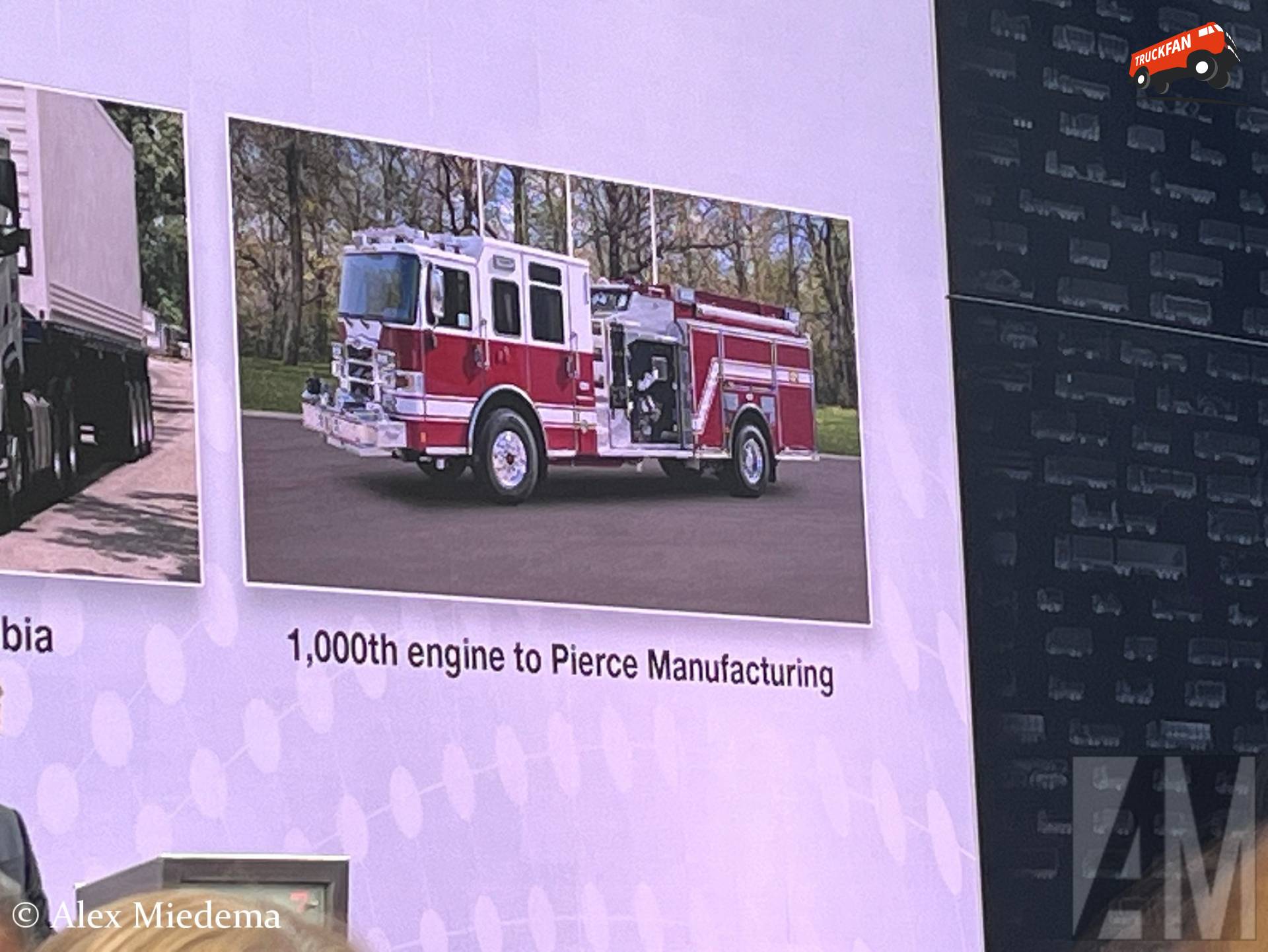 DAF vertelde op haar persconferentie op de IAA trots dat de duizendste Paccar dieselmotor aan Pierce geleverd was.