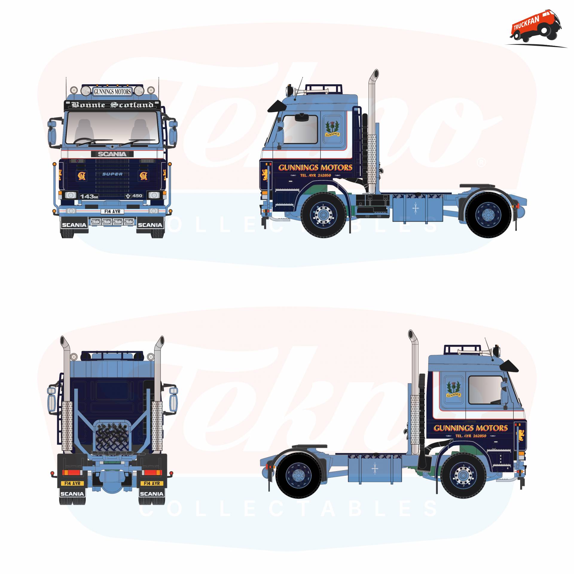 1:50 scale model of Scania 143 from Gunnings