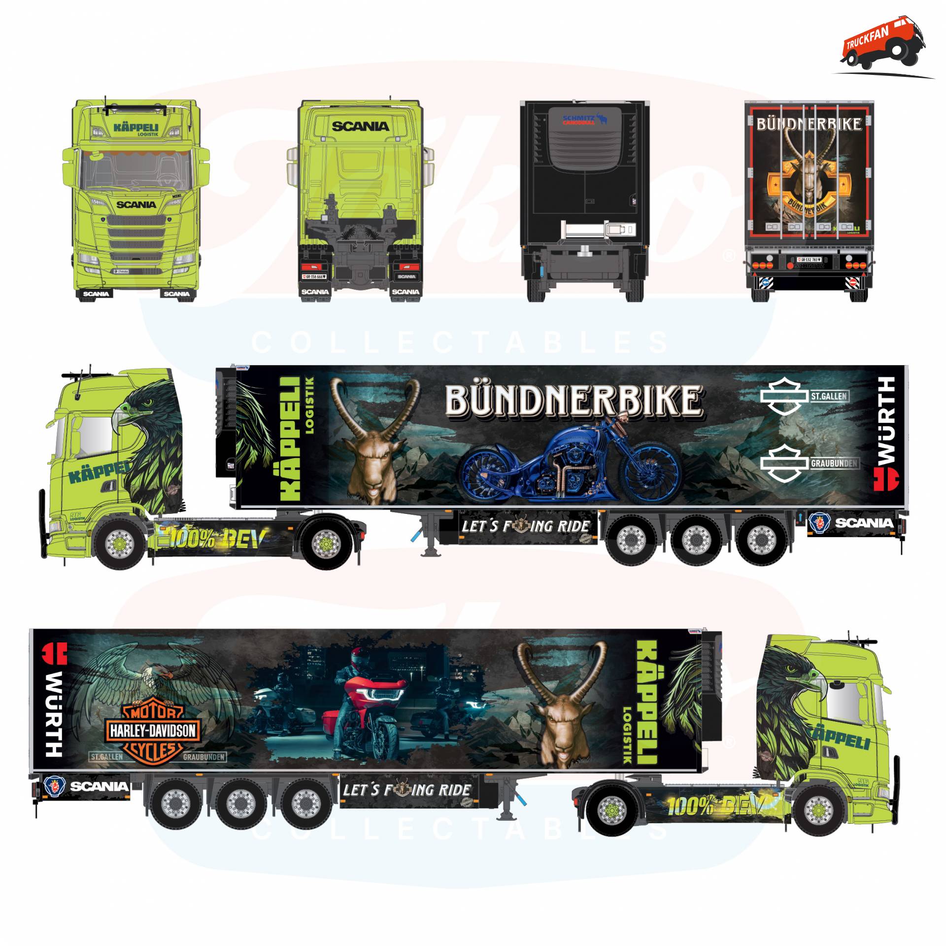Elektrische Scania van Käppeli model 1:50