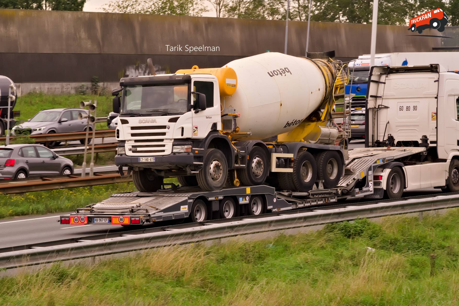 Scania P380 mixer truck with license CT-140-XT